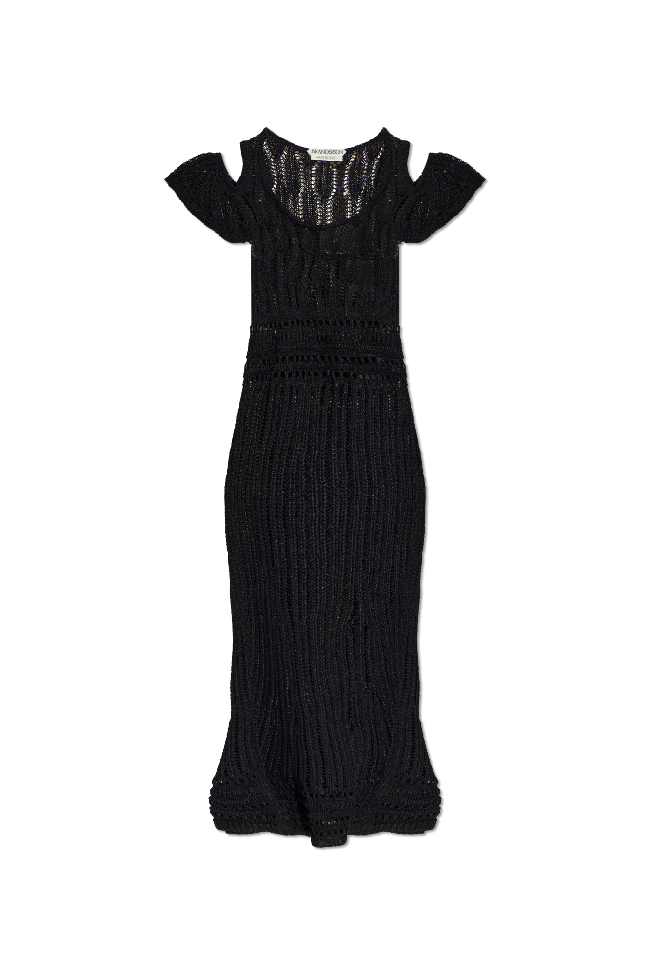 JW Anderson Transparentna Sukienka O Dekoracyjnym Splocie, Kobiety, Czarny