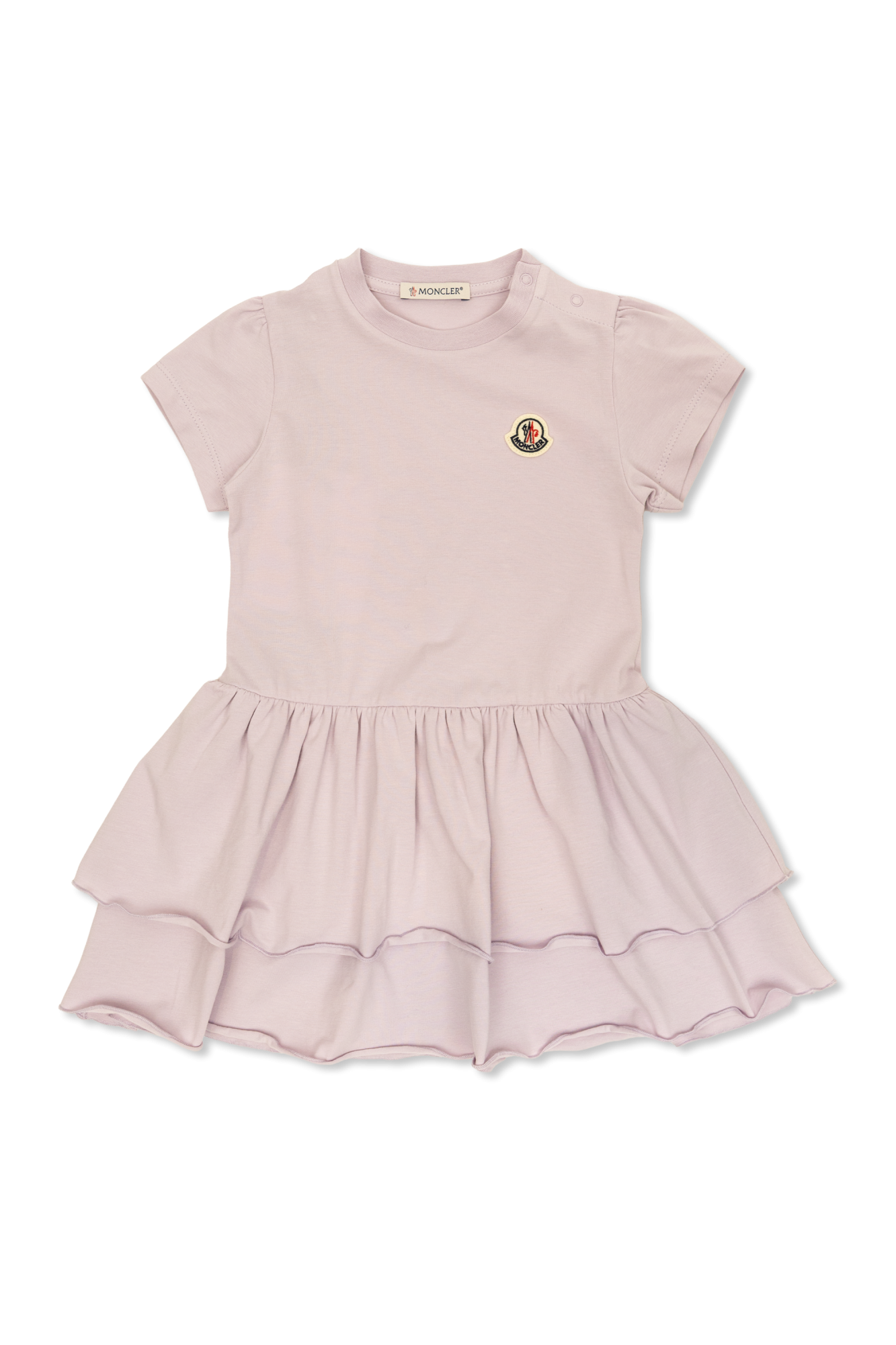 Moncler Enfant Sukienka Z Falbanami I Naszywką Logo, Unisex, Fioletowy
