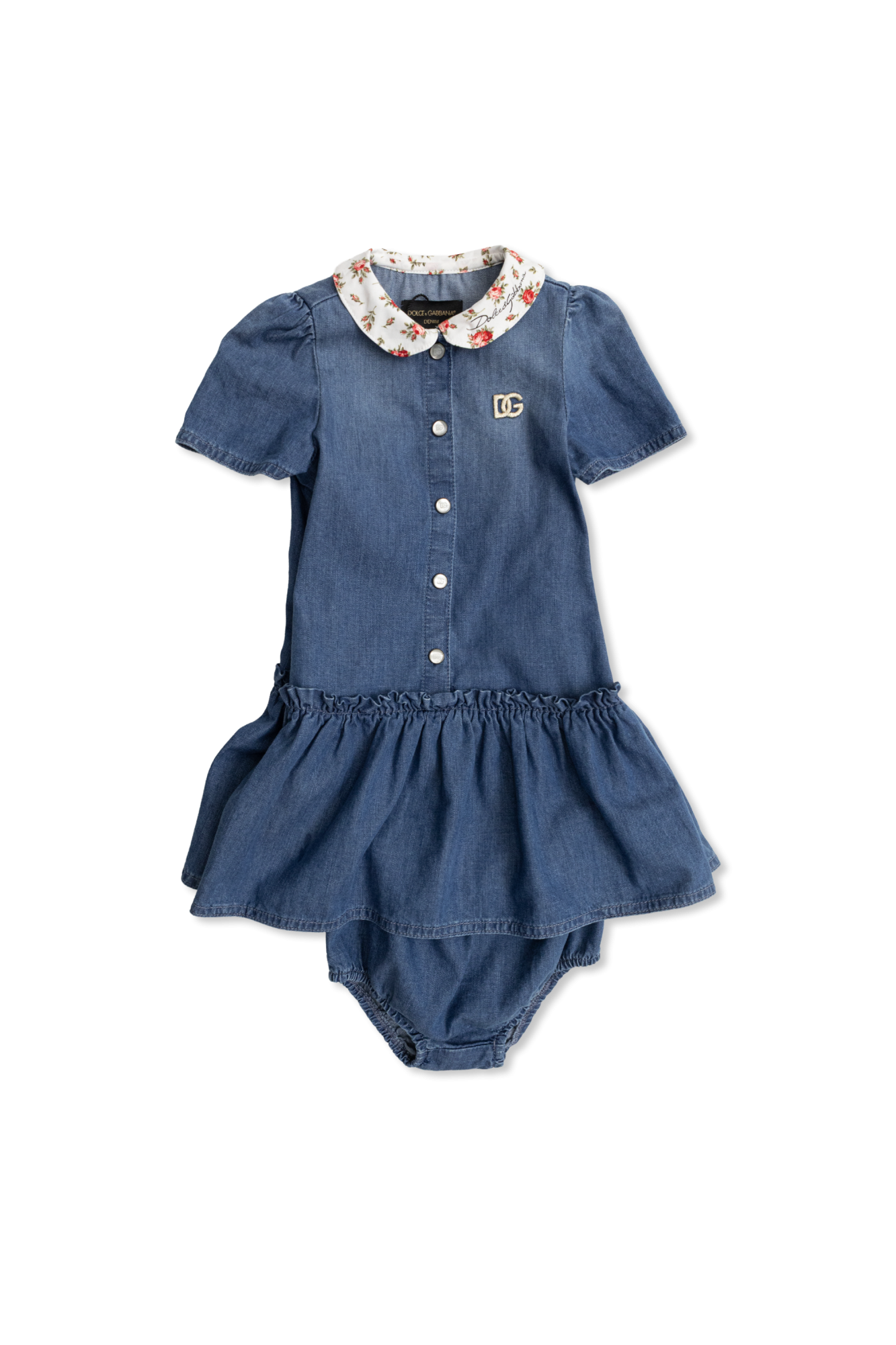 Dolce & Gabbana Kids Jeansowa Sukienka, Unisex, Niebieski