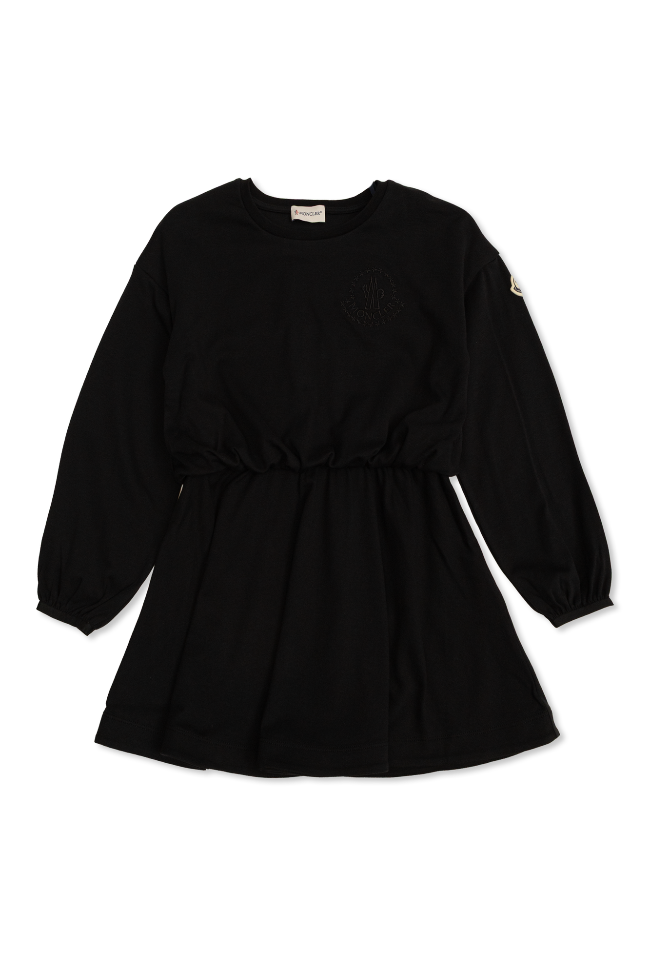 Moncler Enfant Sukienka Z Wyszytym Logo, Unisex, Czarny