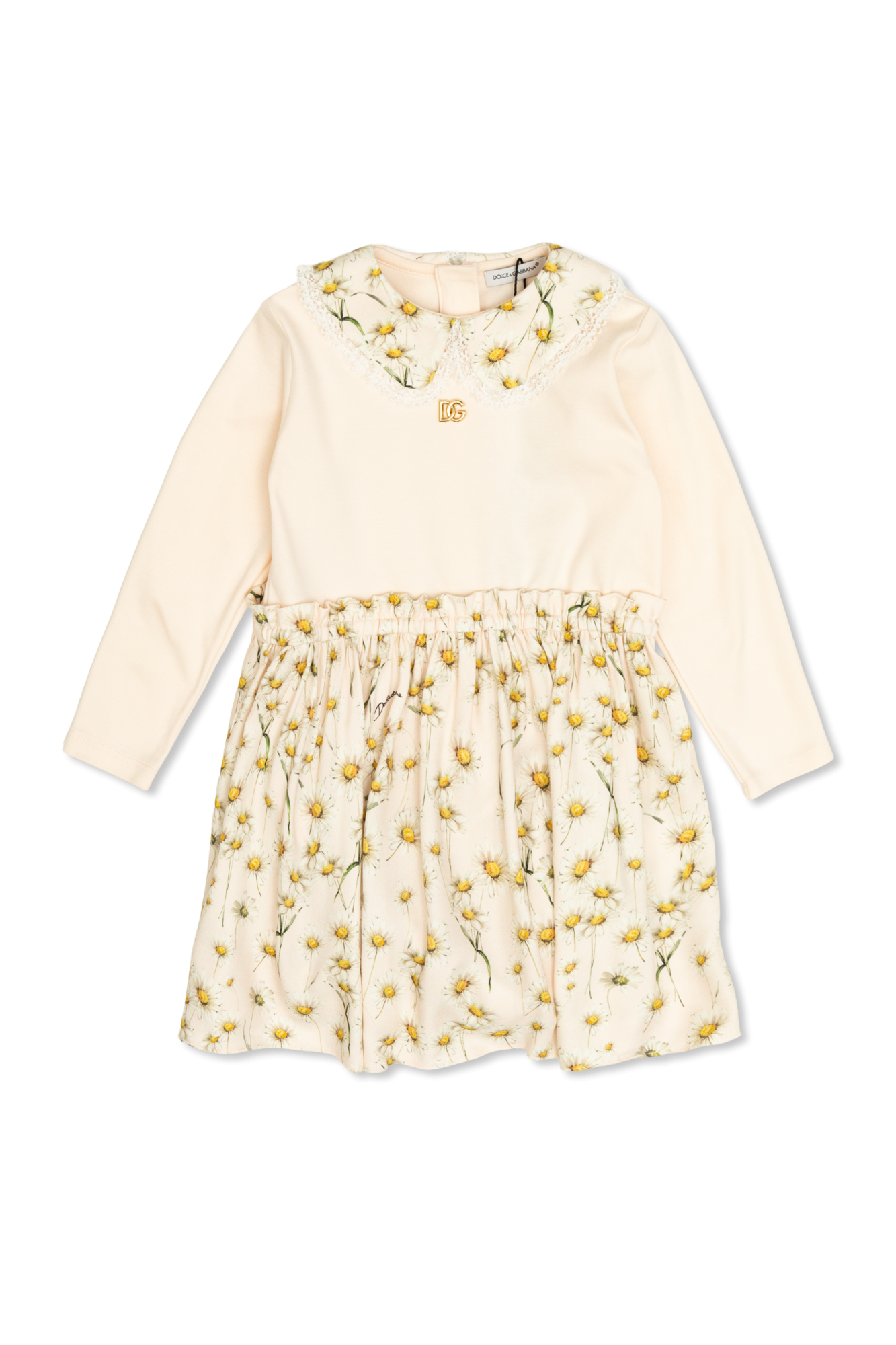 Dolce & Gabbana Kids Sukienka Z Motywem Kwiatowym, Unisex, Kremowy