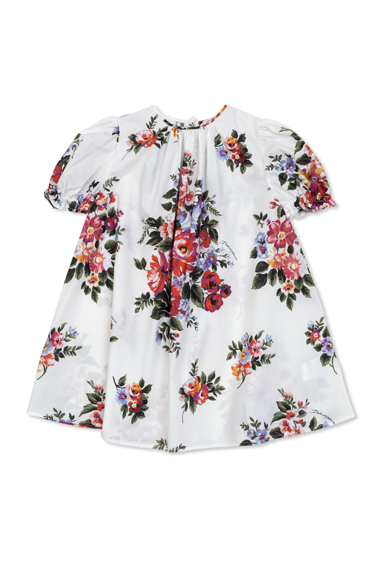 Dolce & Gabbana Kids Sukienka Ze Wzorem W Kwiaty, Unisex, Biały
