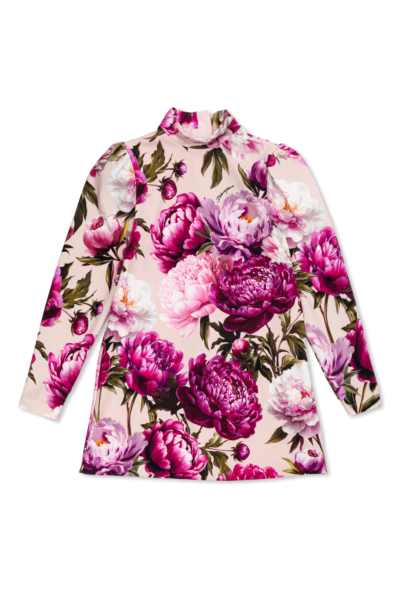 Dolce & Gabbana Kids Bawełniana Sukienka Z Motywem Kwiatowym, Unisex, Fioletowy