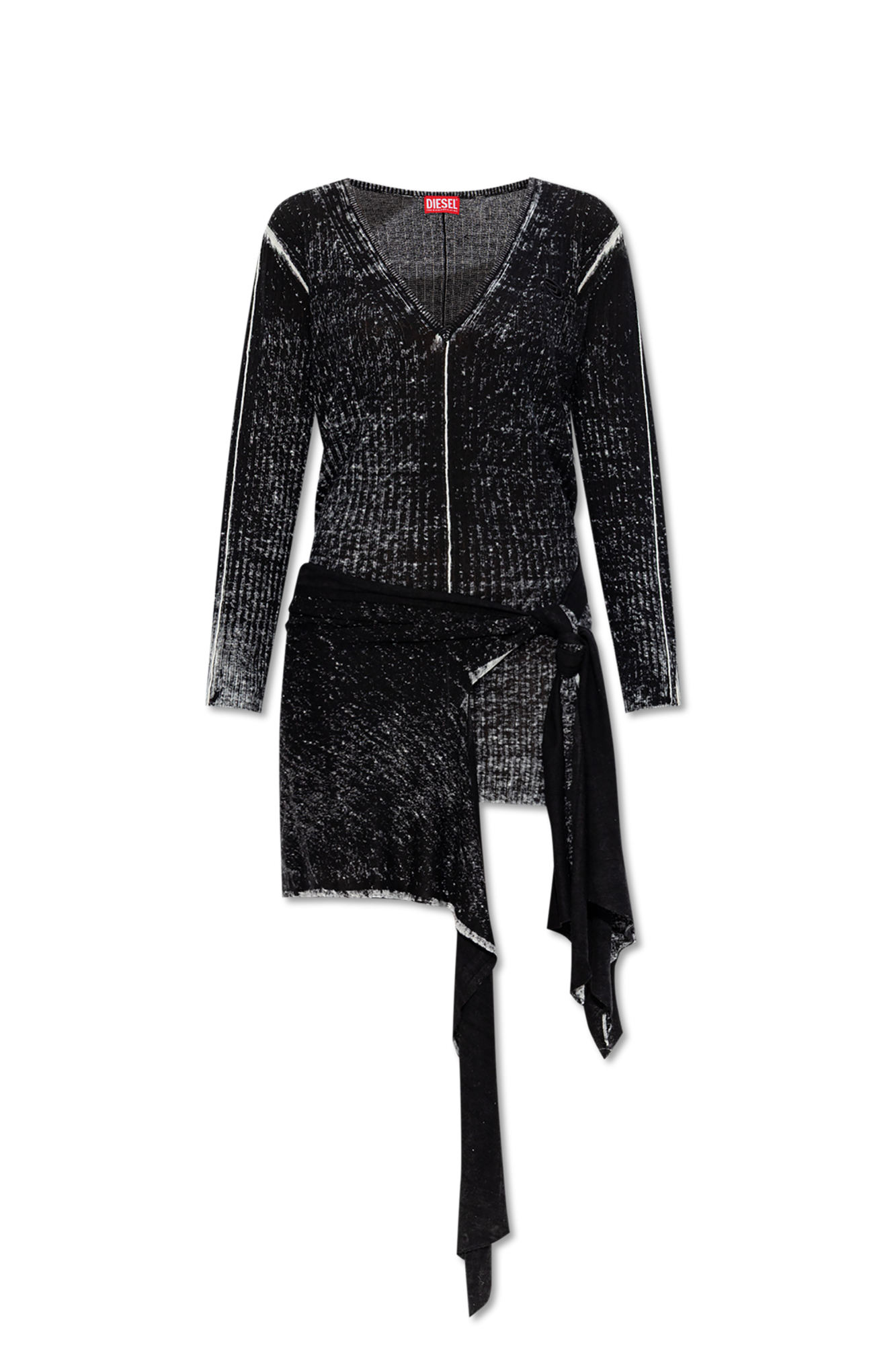 Diesel Lniana Sukienka `M-EGANKNOT`, Kobiety, Czarny