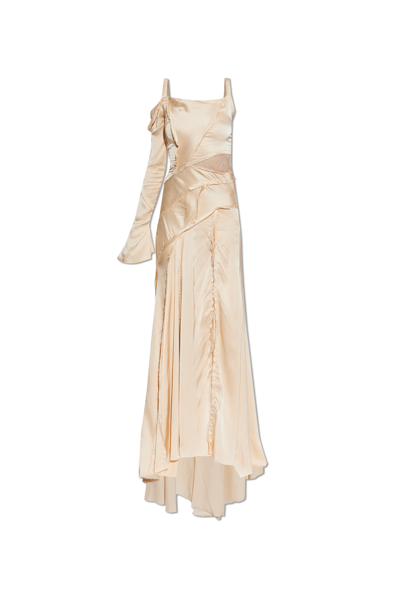 Blumarine Satynowa Sukienka Z Efektem `vintrage`, Kobiety, Kremowy