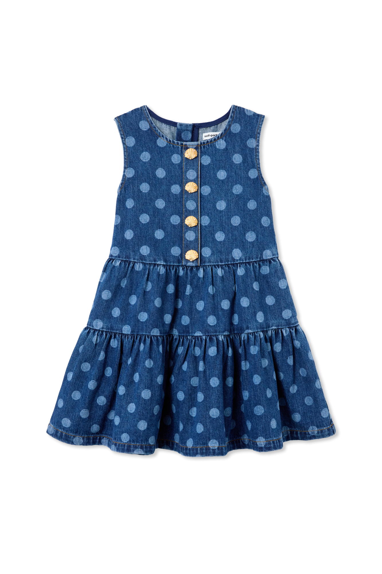 Self-Portrait Kids Jeansowa Sukienka, Unisex, Niebieski