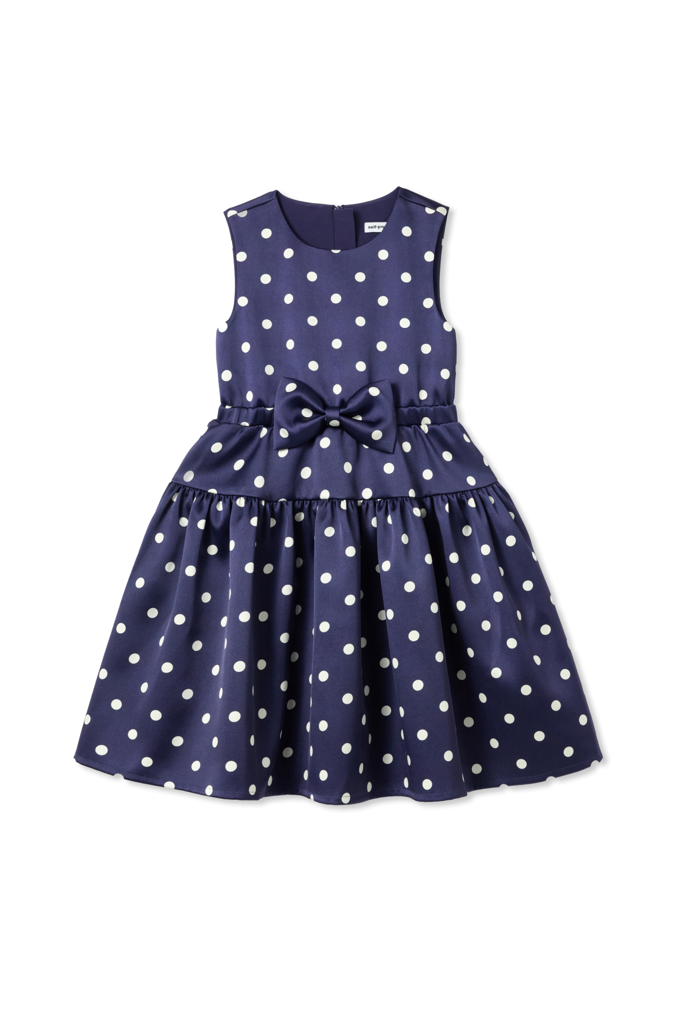 Self-Portrait Kids Sukienka Z Ażurowym Wykończeniem, Unisex, Granatowy