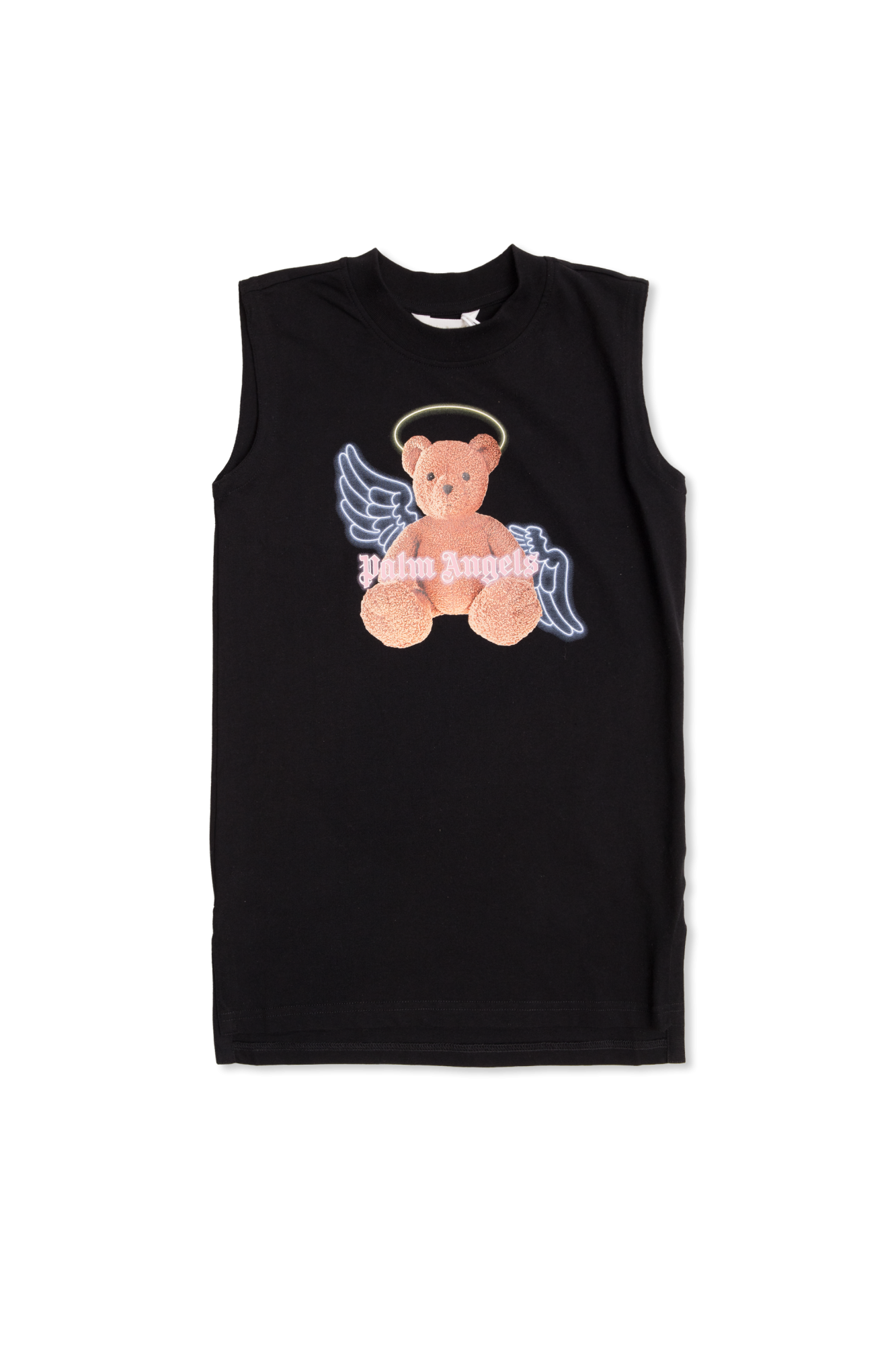 Palm Angels Kids Sukienka Z Nadrukiem, Unisex, Czarny