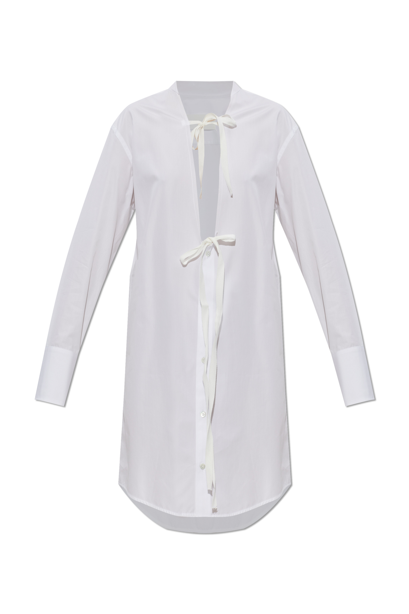 Maison Margiela Sukienka O Kroju Koszuli, Kobiety, Biały