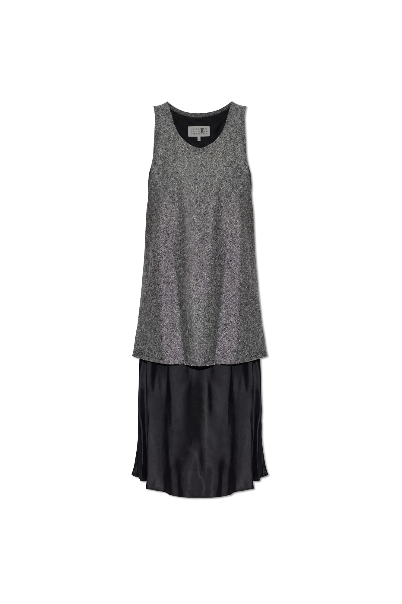 MM6 Maison Margiela Sukienka Z łączonych Materiałów, Kobiety, Szary