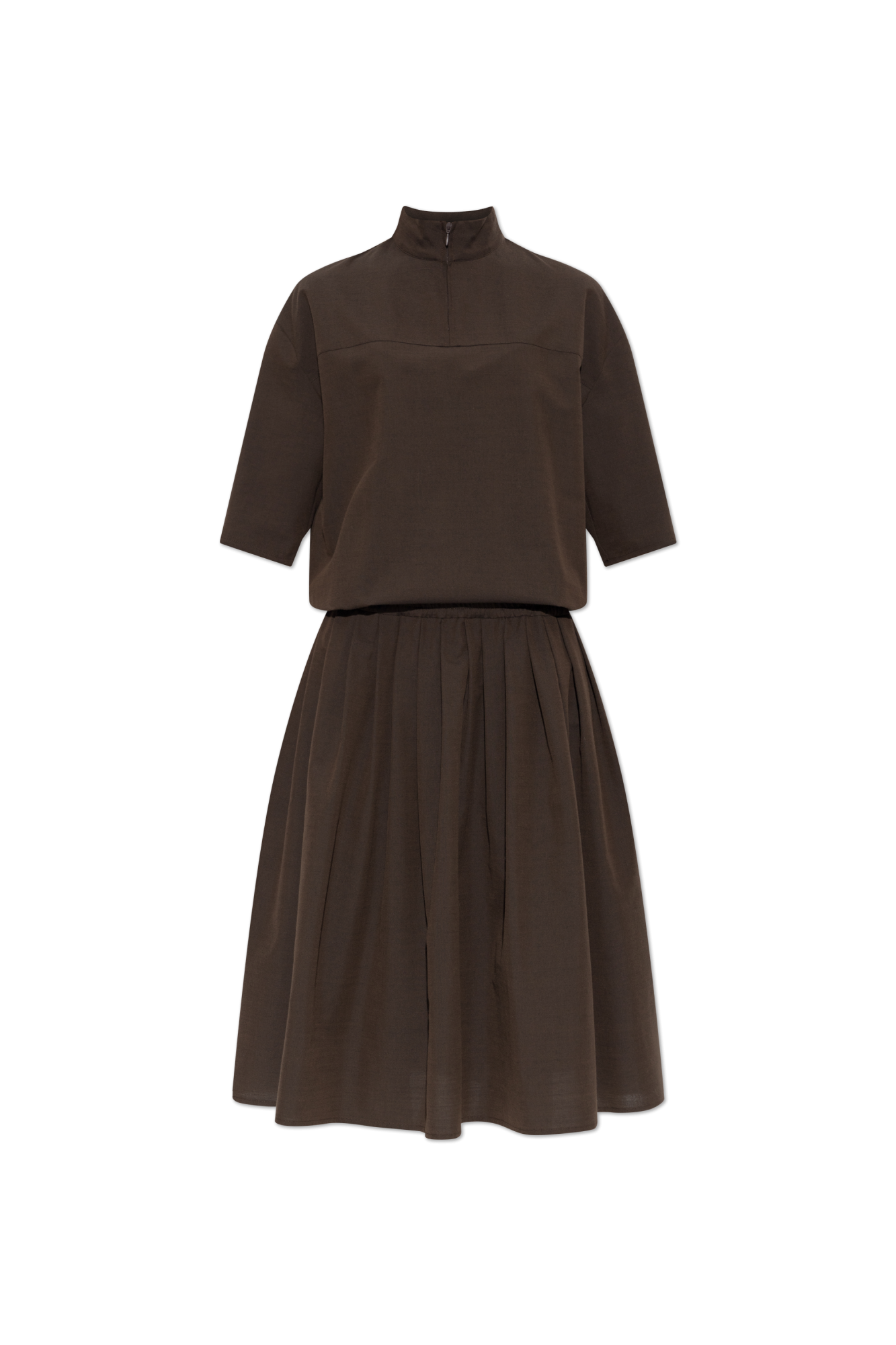MM6 Maison Margiela Sukienka Ze Stójką, Kobiety, Brązowy