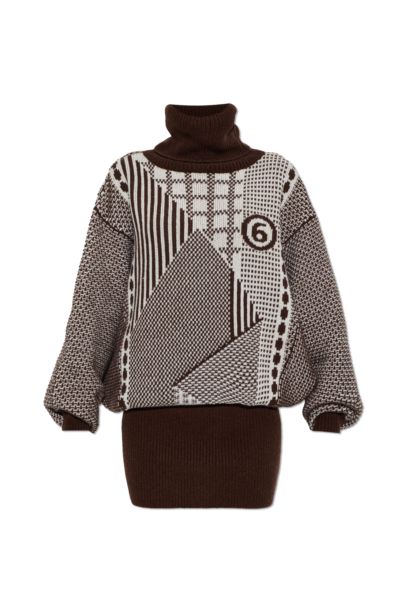 MM6 Maison Margiela Sukienka O Luźnym Kroju, Kobiety, Brązowy