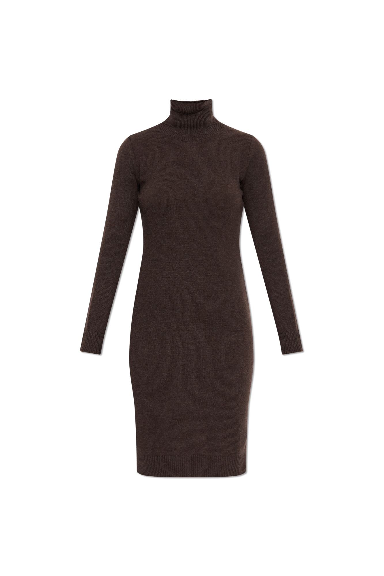 MM6 Maison Margiela Wełniana Sukienka Z Golfem, Kobiety, Brązowy