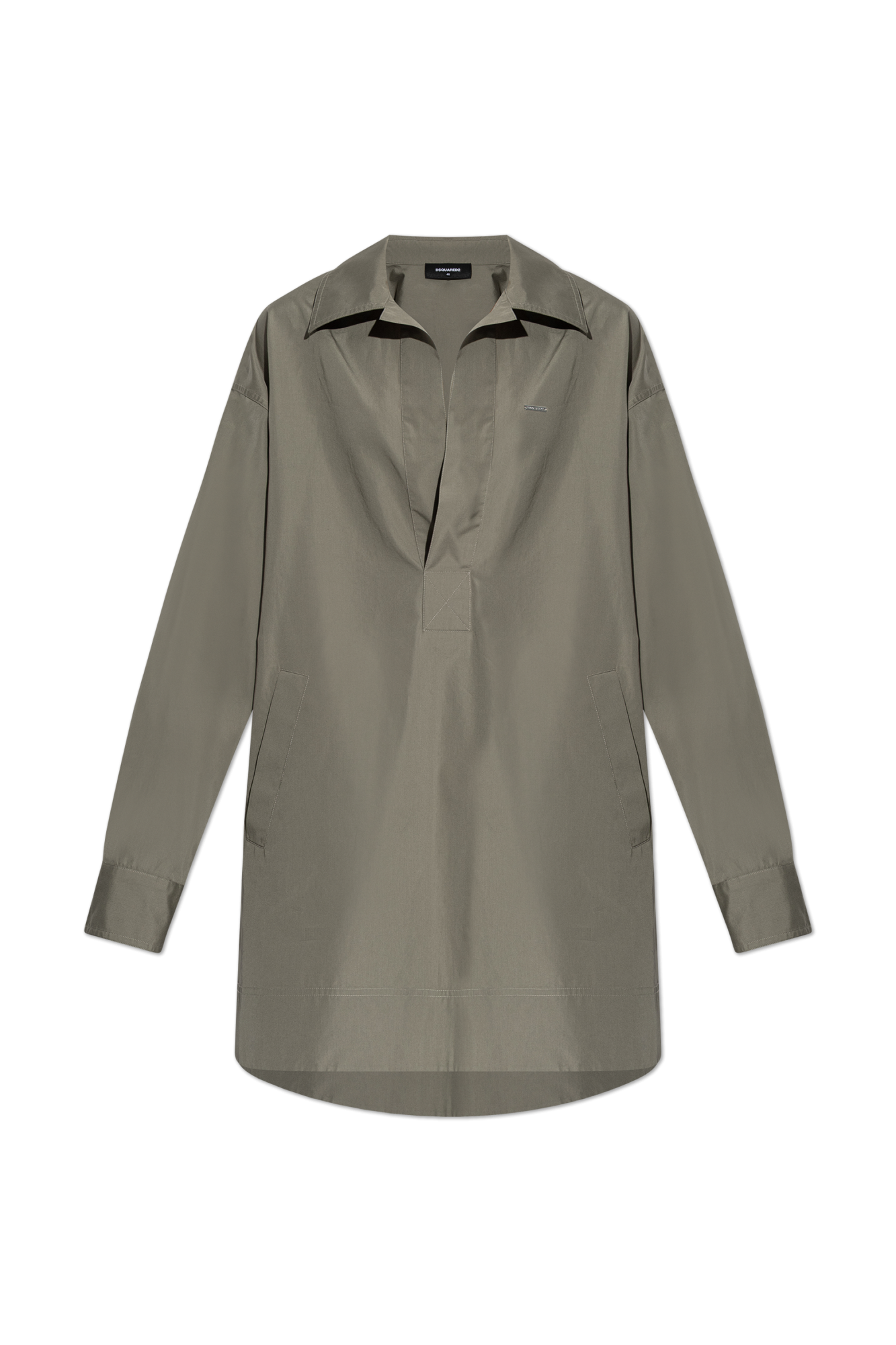 Dsquared2 Sukienka Z Dekoltem W Serek, Kobiety, Szary