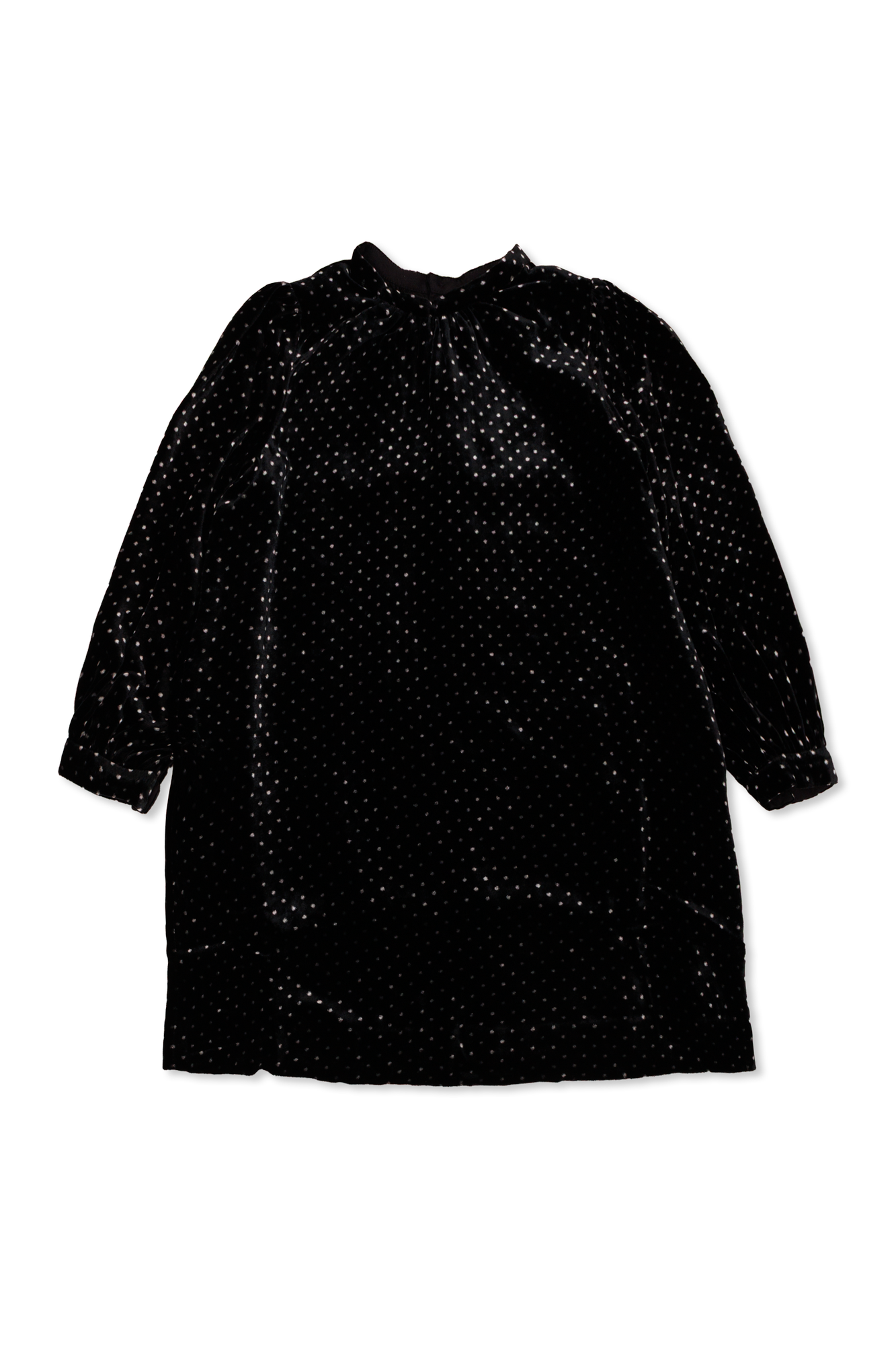 Bonpoint  Aksamitna Sukienka Ze Wzorem W Kropki, Unisex, Czarny