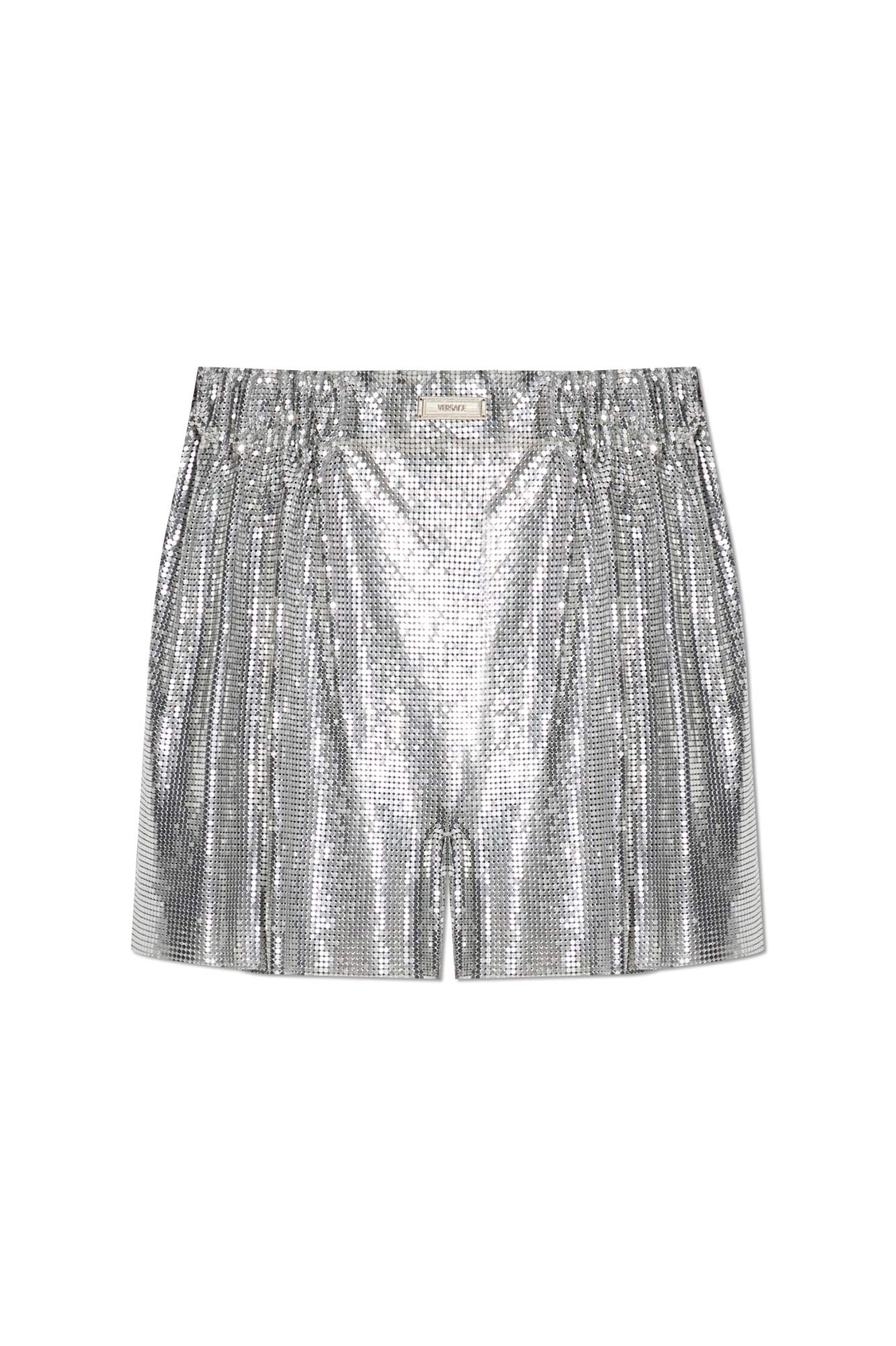 Versace Cekinowe Szorty, Kobiety, Srebrny