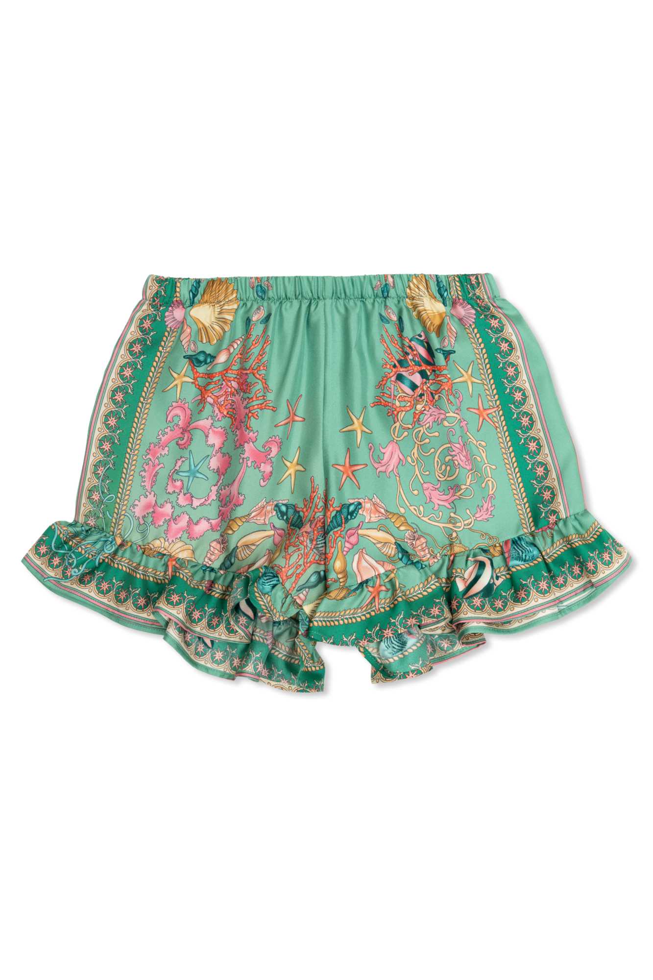 Versace Kids Szorty Ze Wzorem, Unisex, Zielony