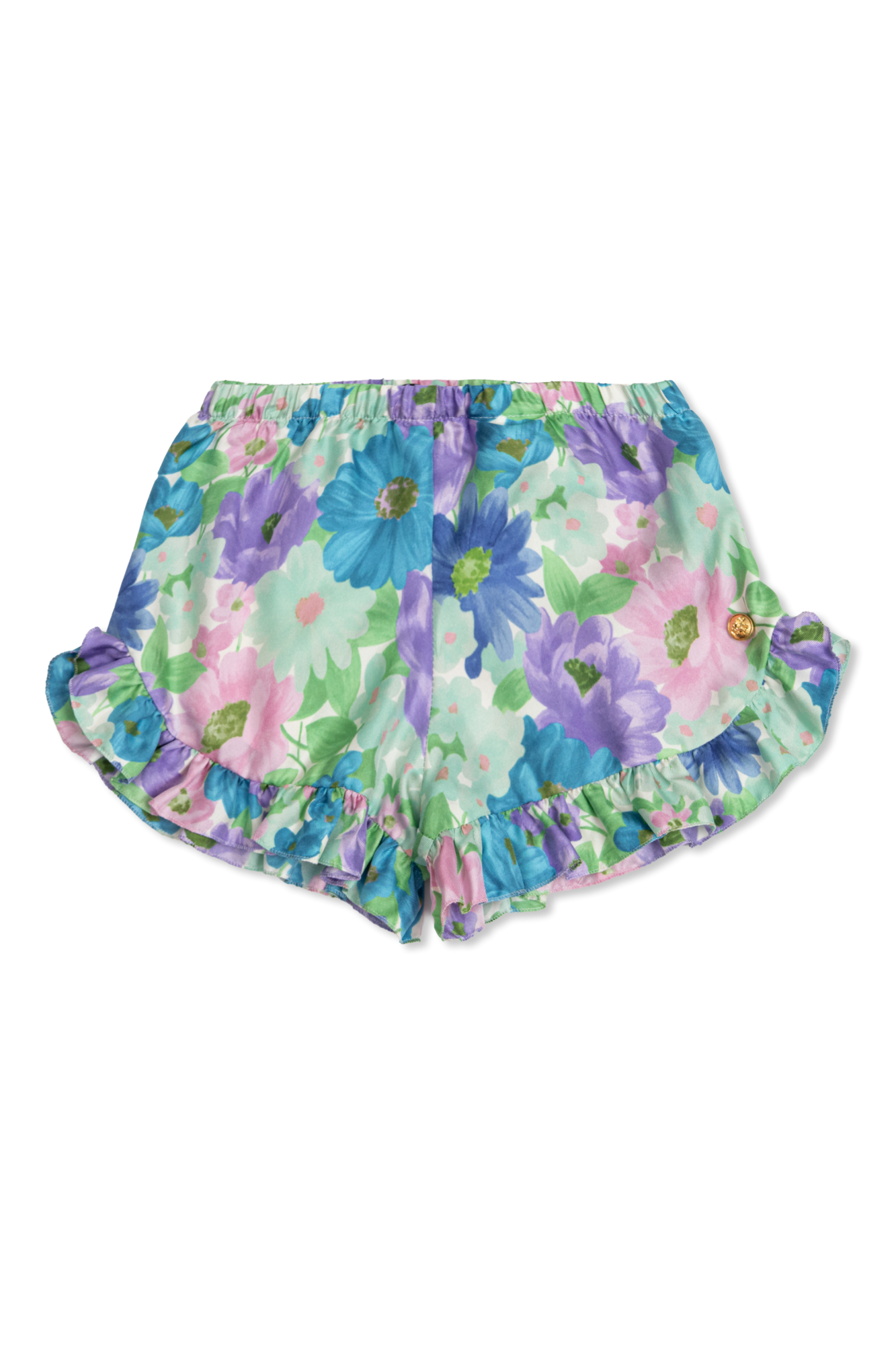 Versace Kids Jedwabne Szorty Z Motywem Kwiatowym, Unisex, Multikolor