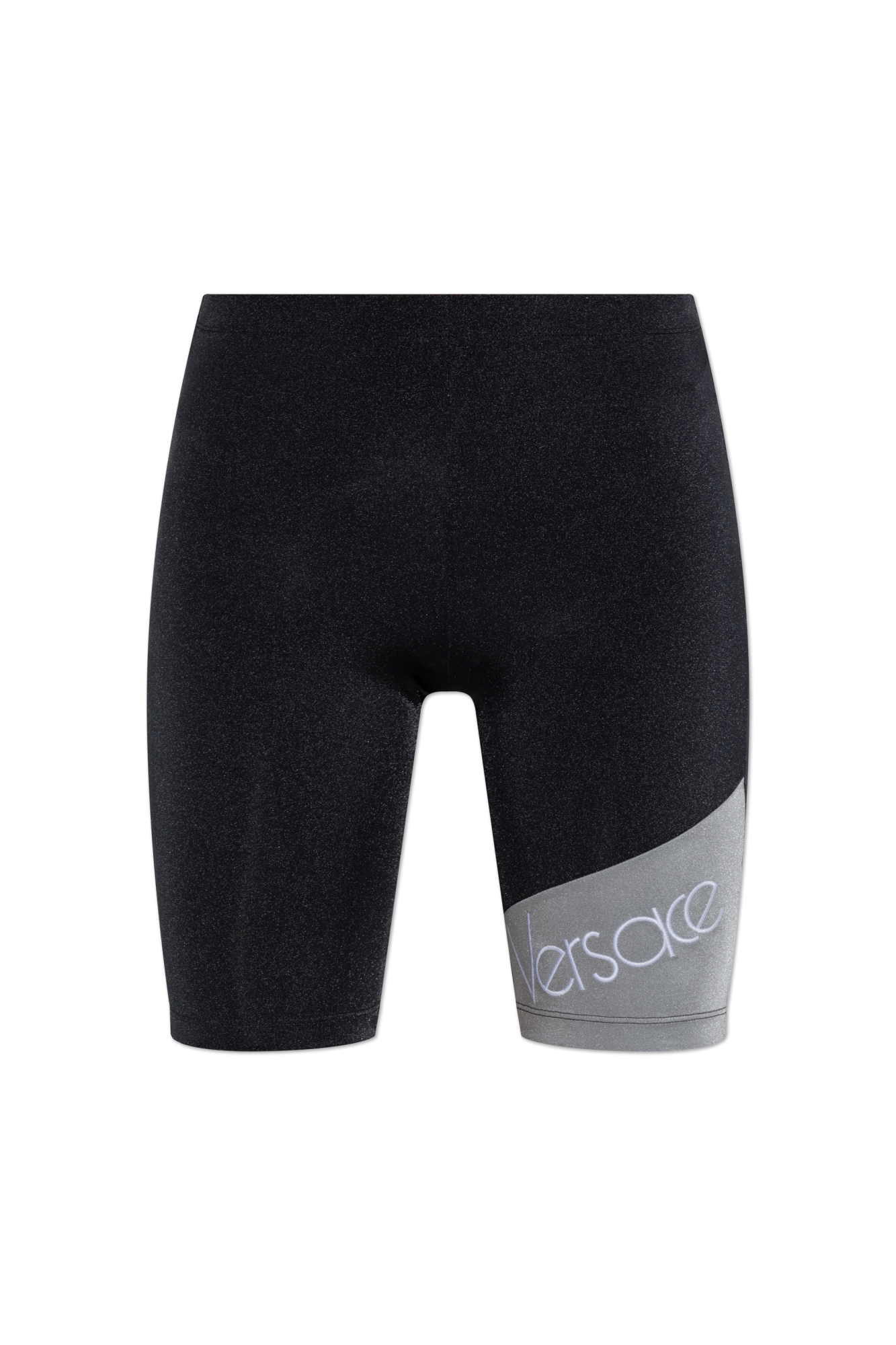 Versace Krótki Legginsy Z Logo, Kobiety, Czarny