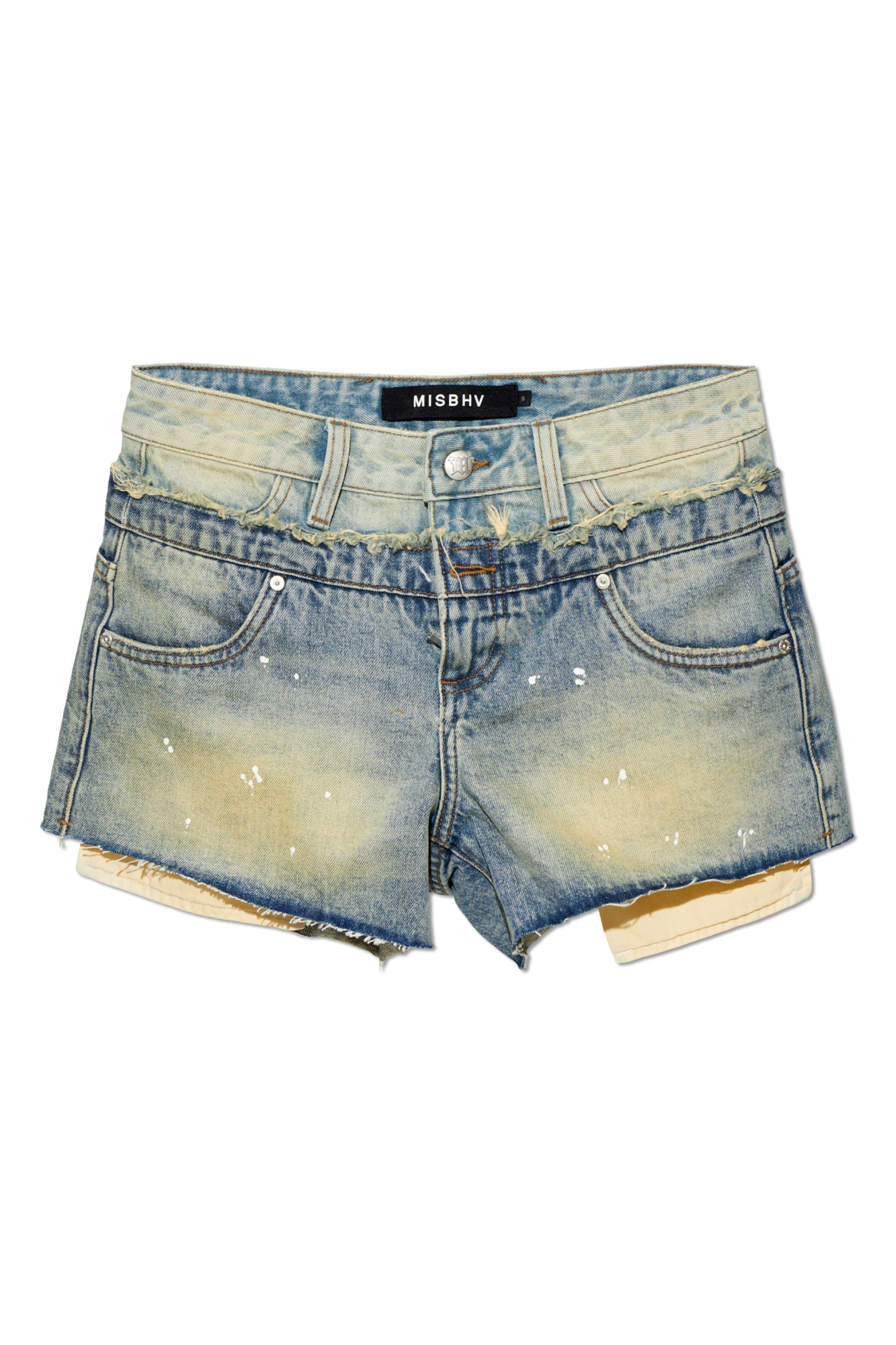 MISBHV Jeansowe Szorty Z Efektem `vintage`, Kobiety, Niebieski