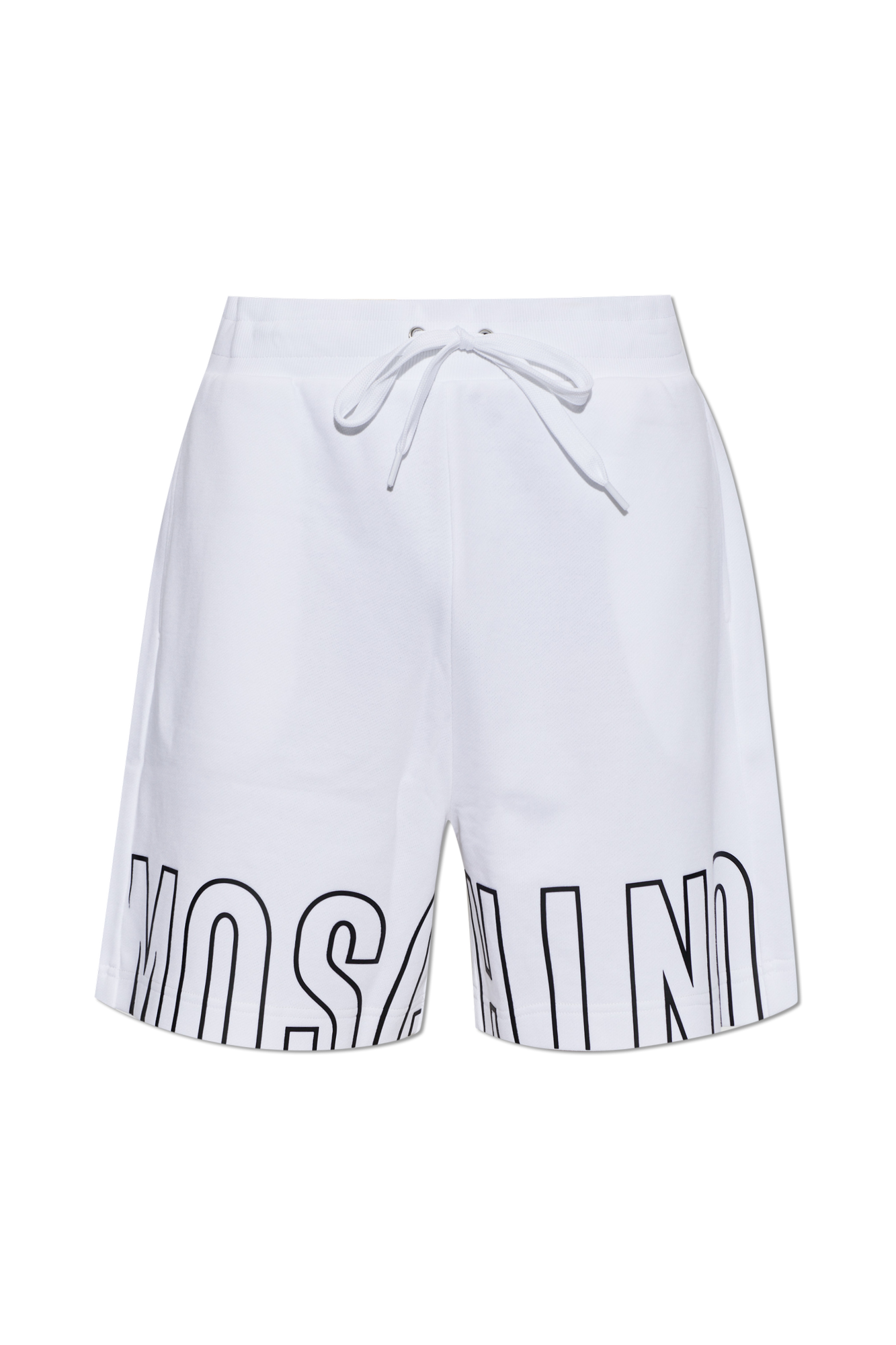 Moschino Szorty Z Nadrukowanym Logo, Mężczyźni, Biały
