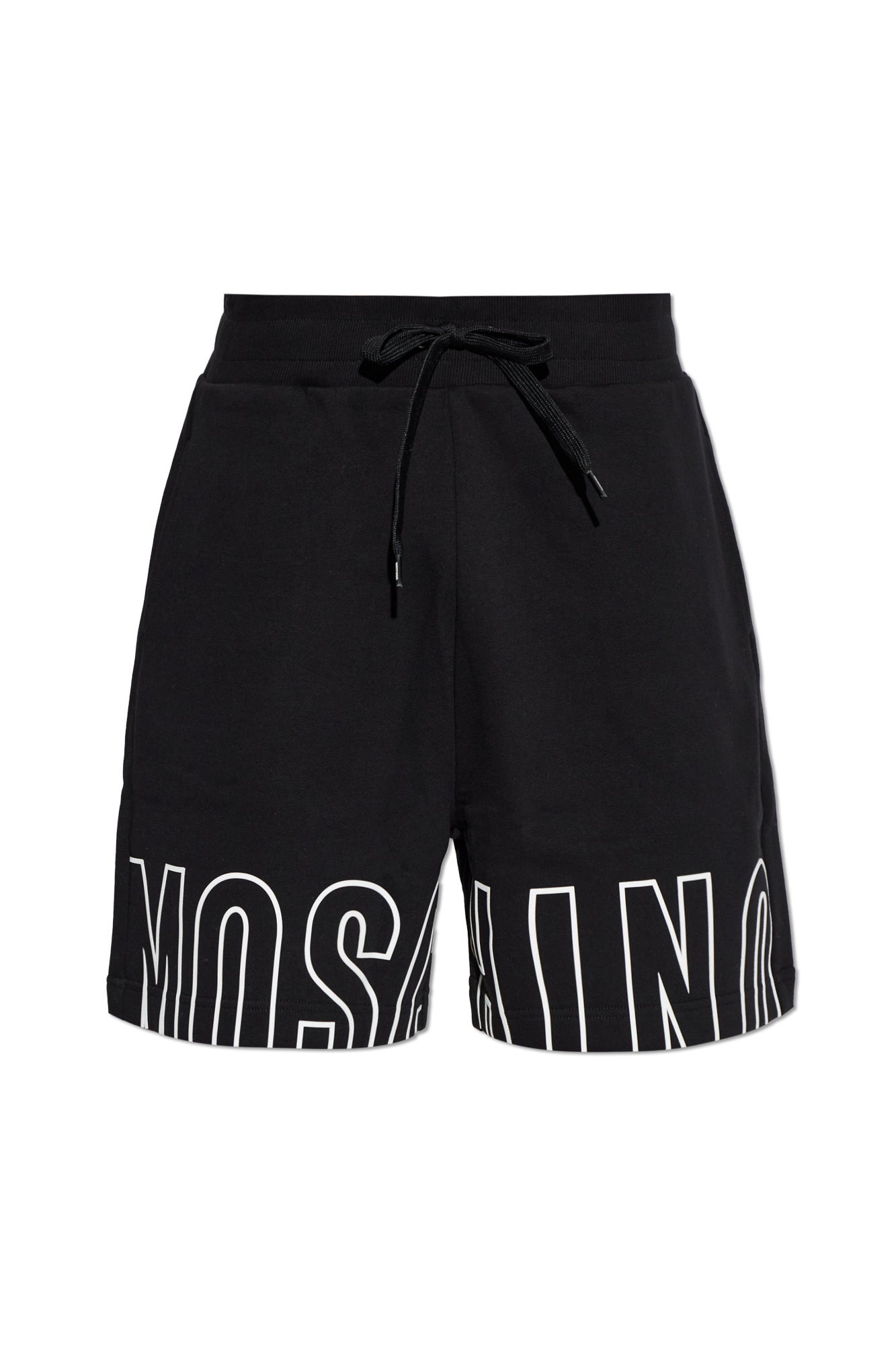 Moschino Szorty Z Nadrukowanym Logo, Mężczyźni, Czarny