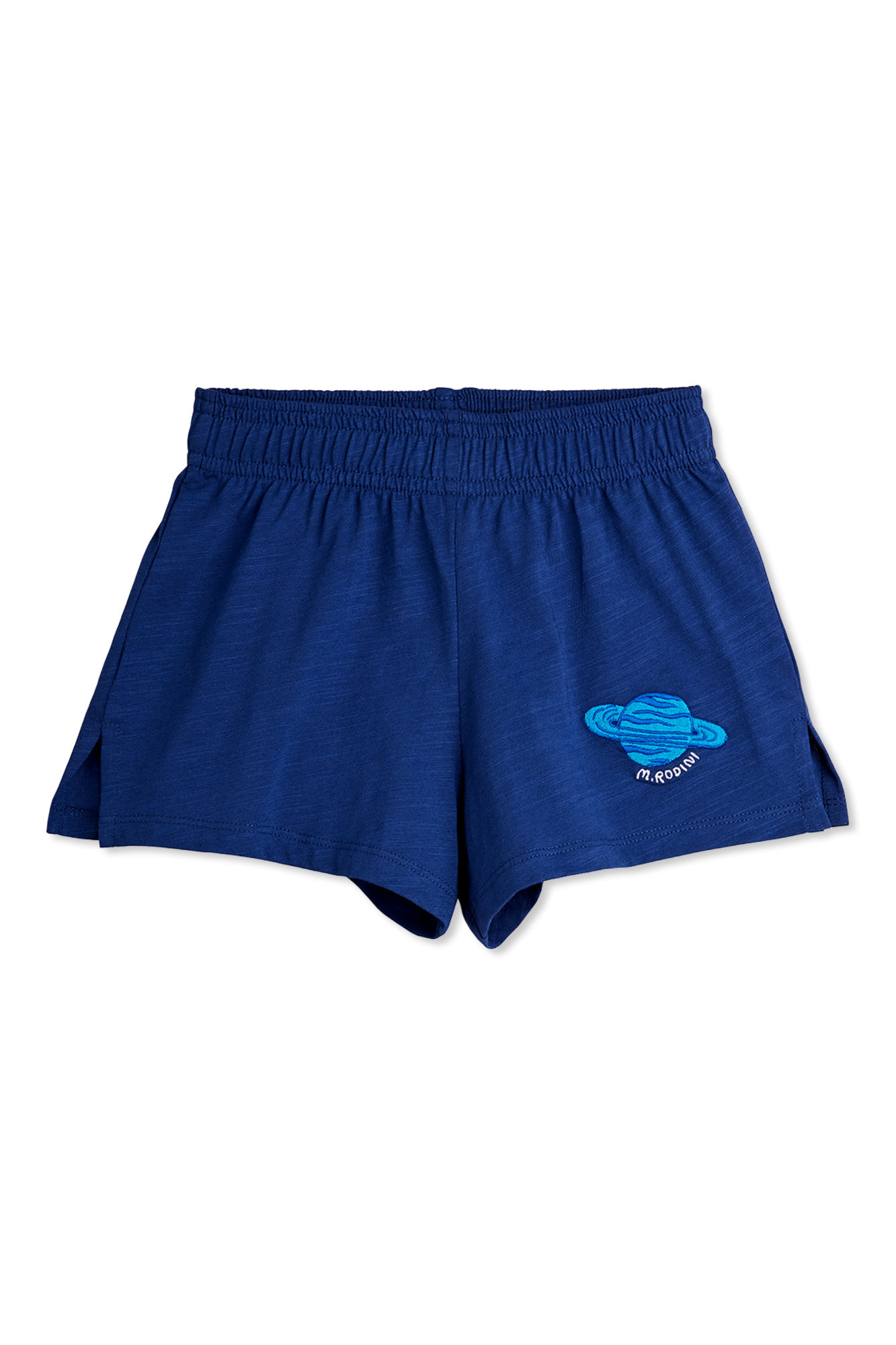 Mini Rodini Szorty Z Wyszytym Logo, Unisex, Granatowy