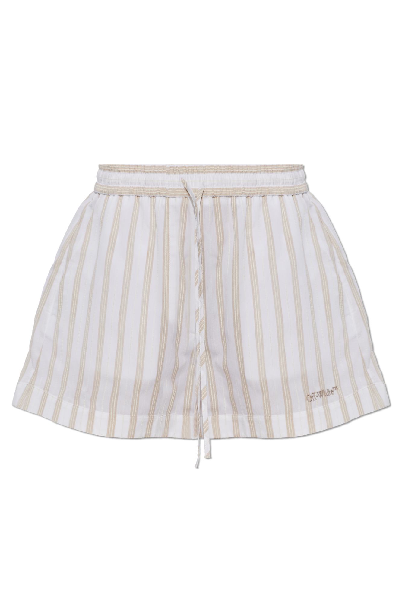 Off-White Szorty Z Logo, Kobiety, Kremowy