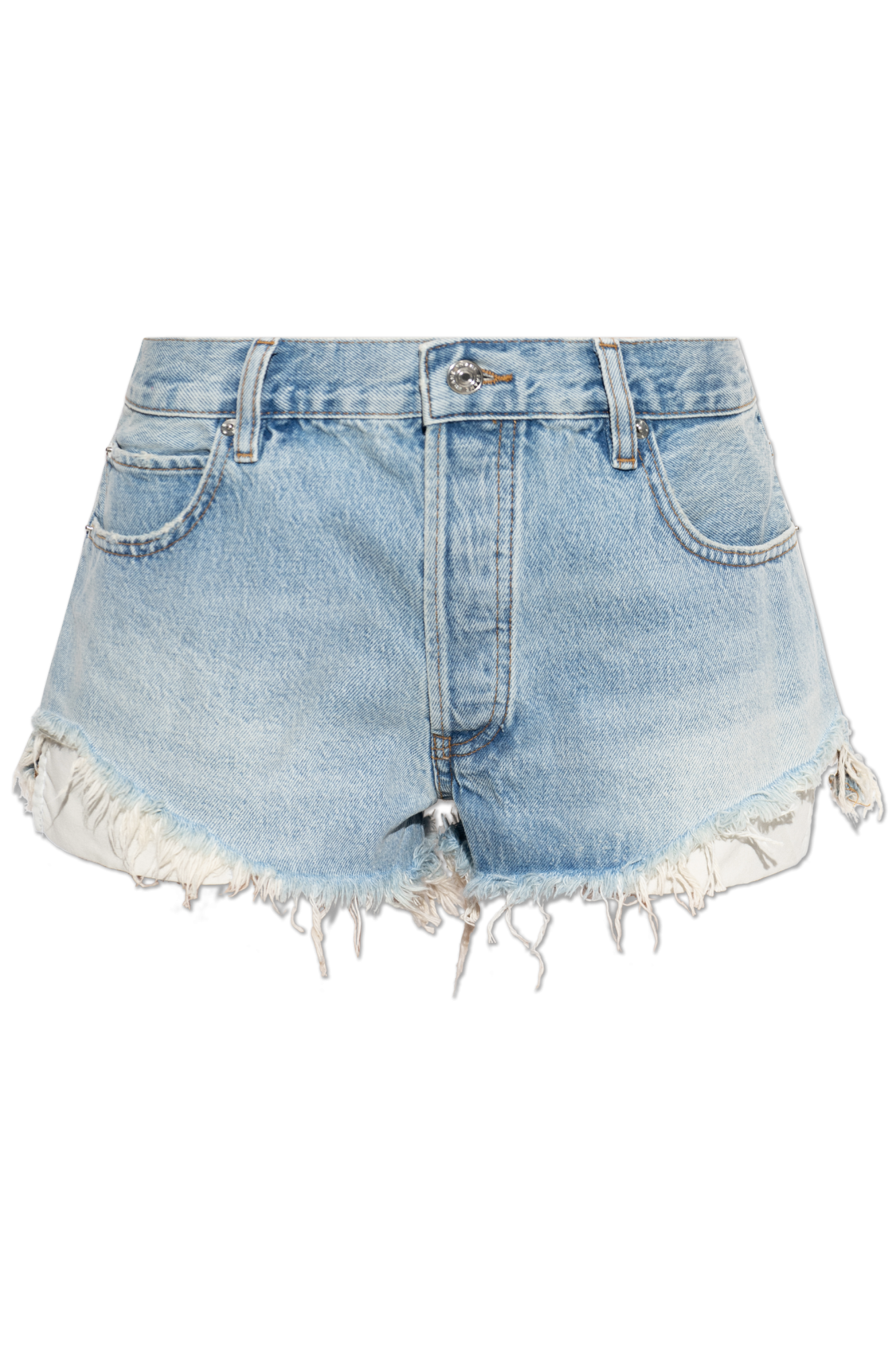 FRAME Jeansowe Szorty Z Efektem `vintage`, Kobiety, Jasnoniebieski