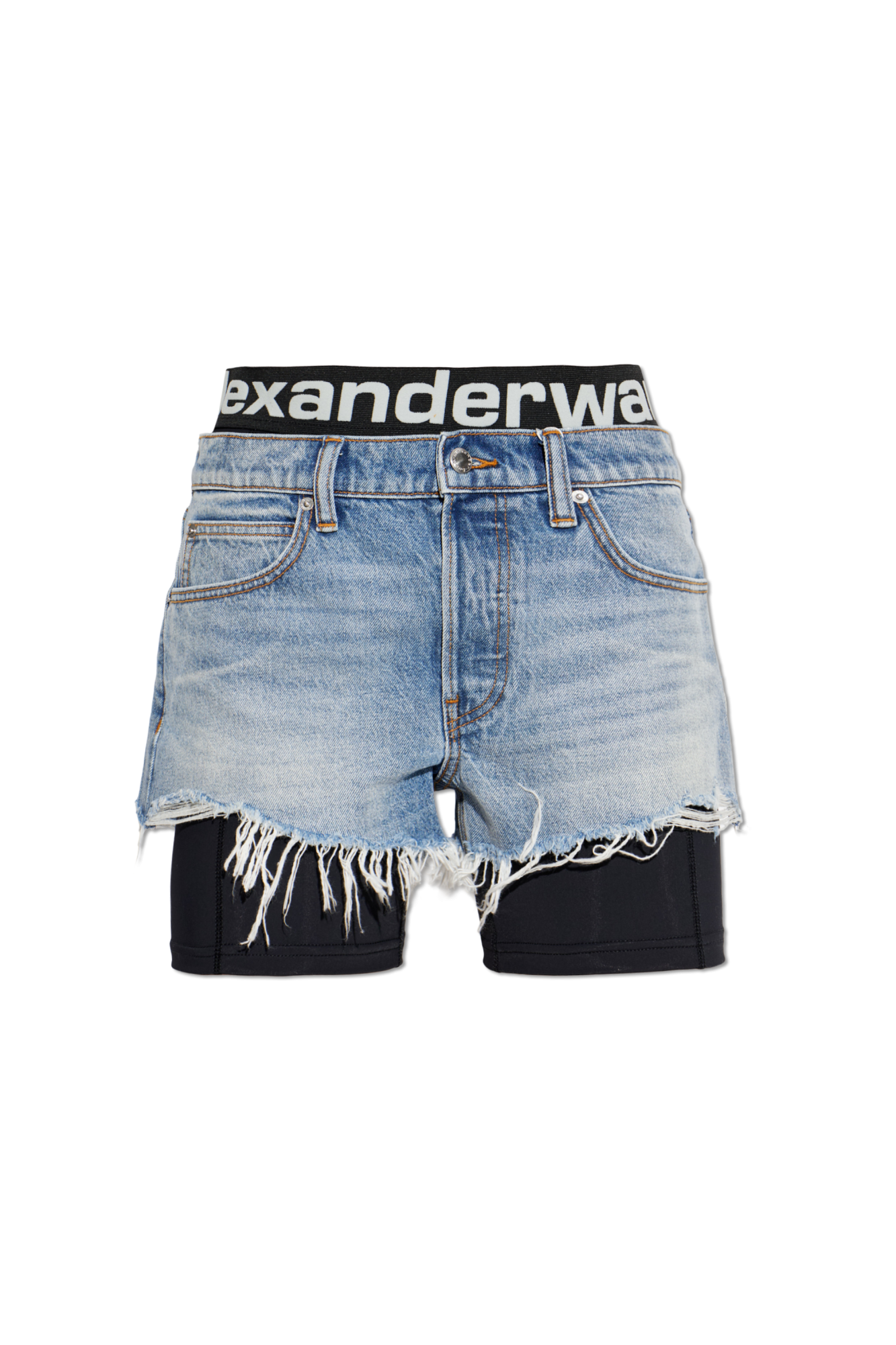 Alexander Wang Jeansowe Szorty Z Efektem `vintage`, Kobiety, Niebieski