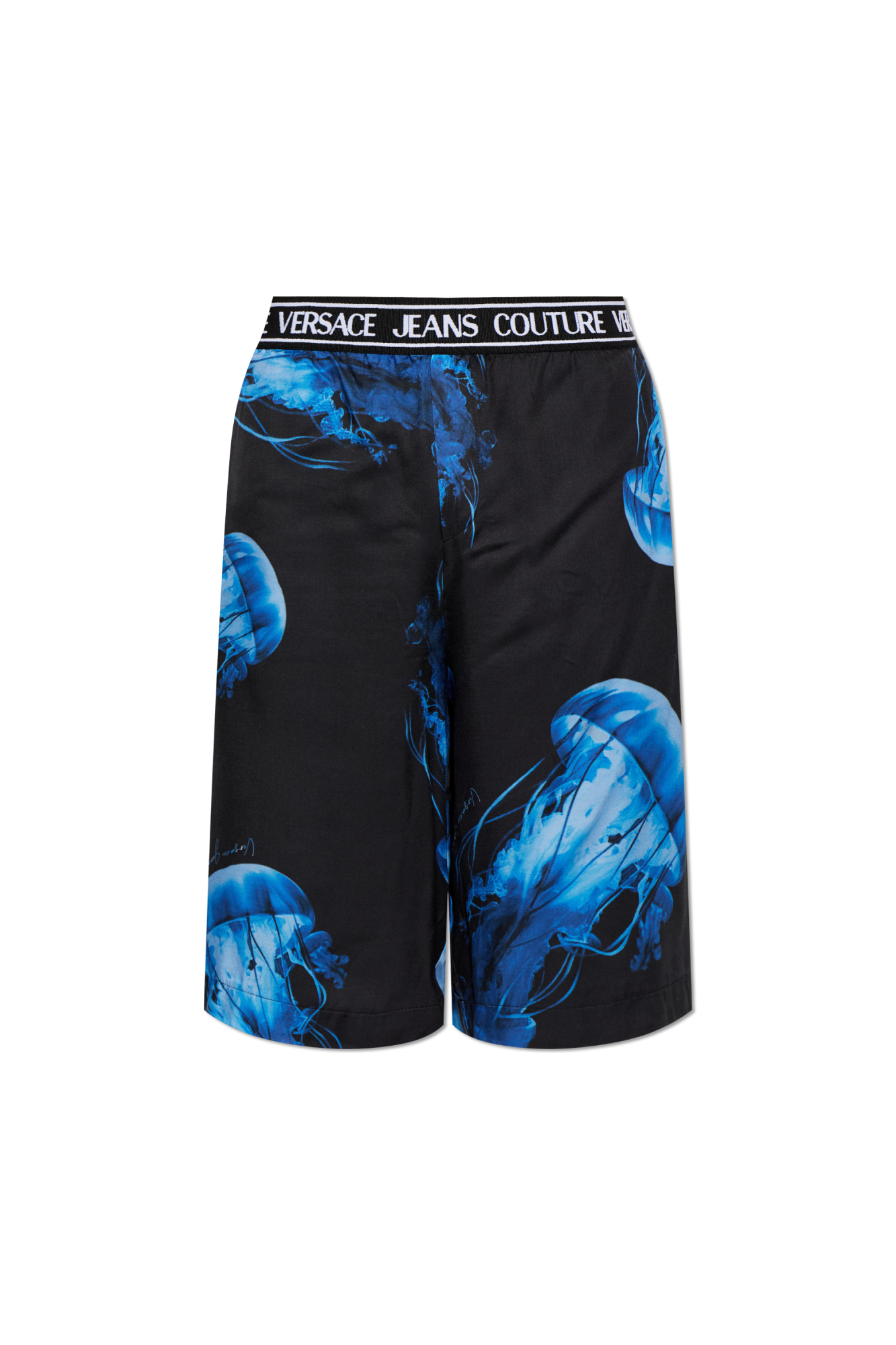 Versace Jeans Couture Szorty Z Nadrukiem, Mężczyźni, Czarny