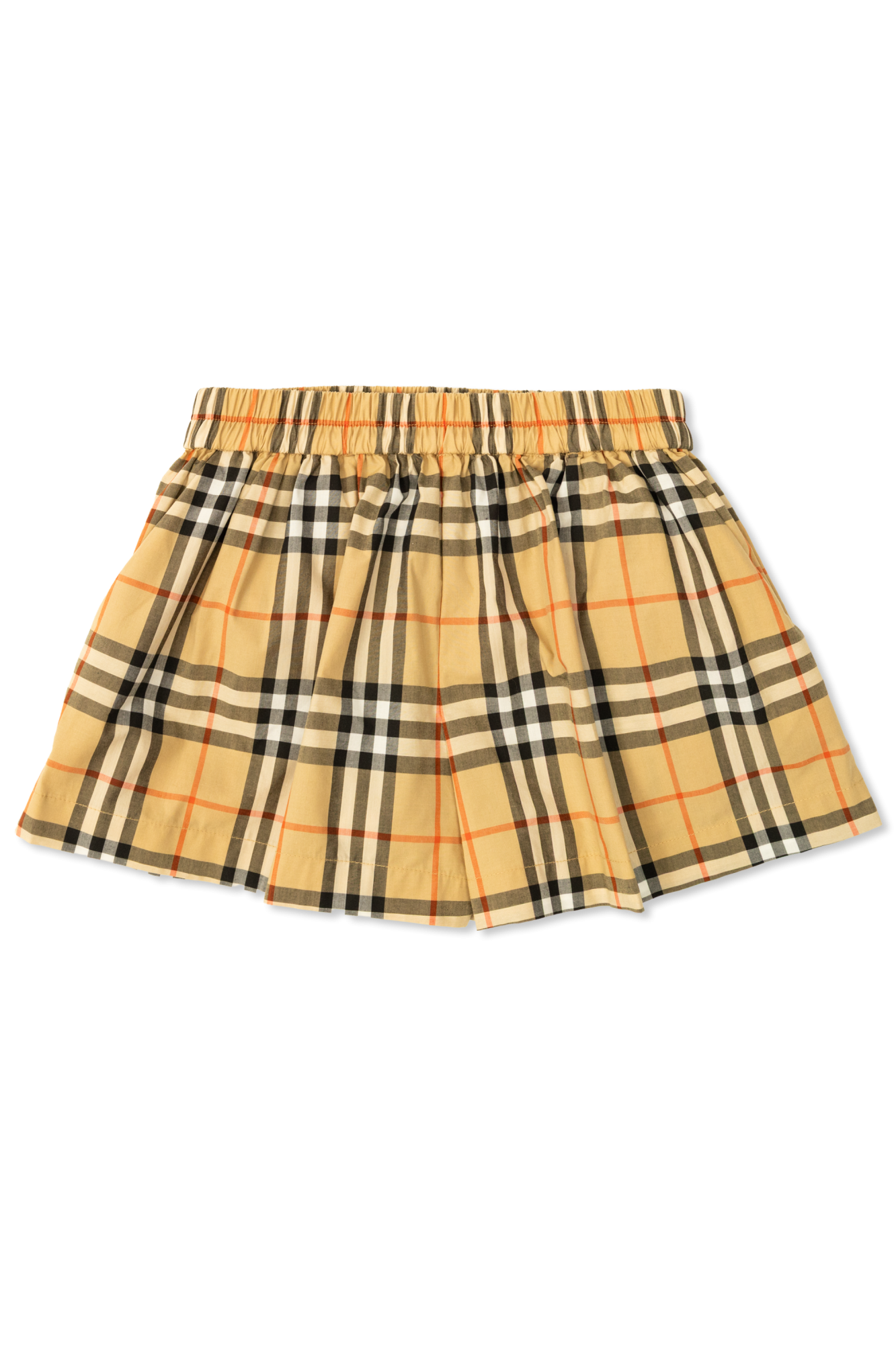 Burberry Kids Bawełniane Szorty Ze Wzorem W Kratę, Unisex, Beżowy