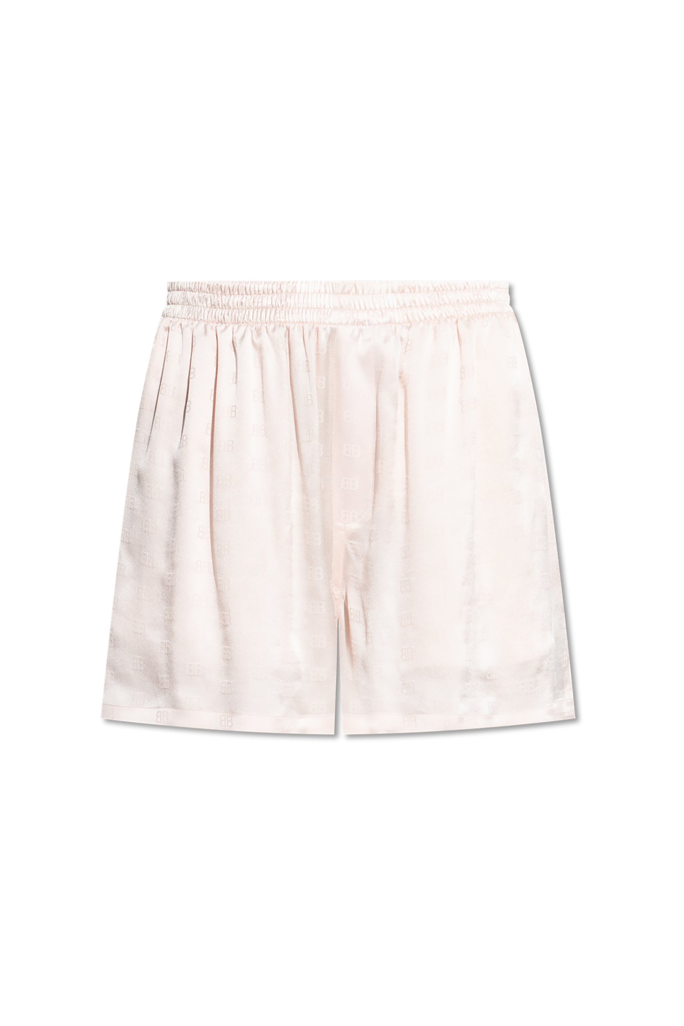 Balenciaga Jedwabne Szorty Z Monogramem, Kobiety, Różowy