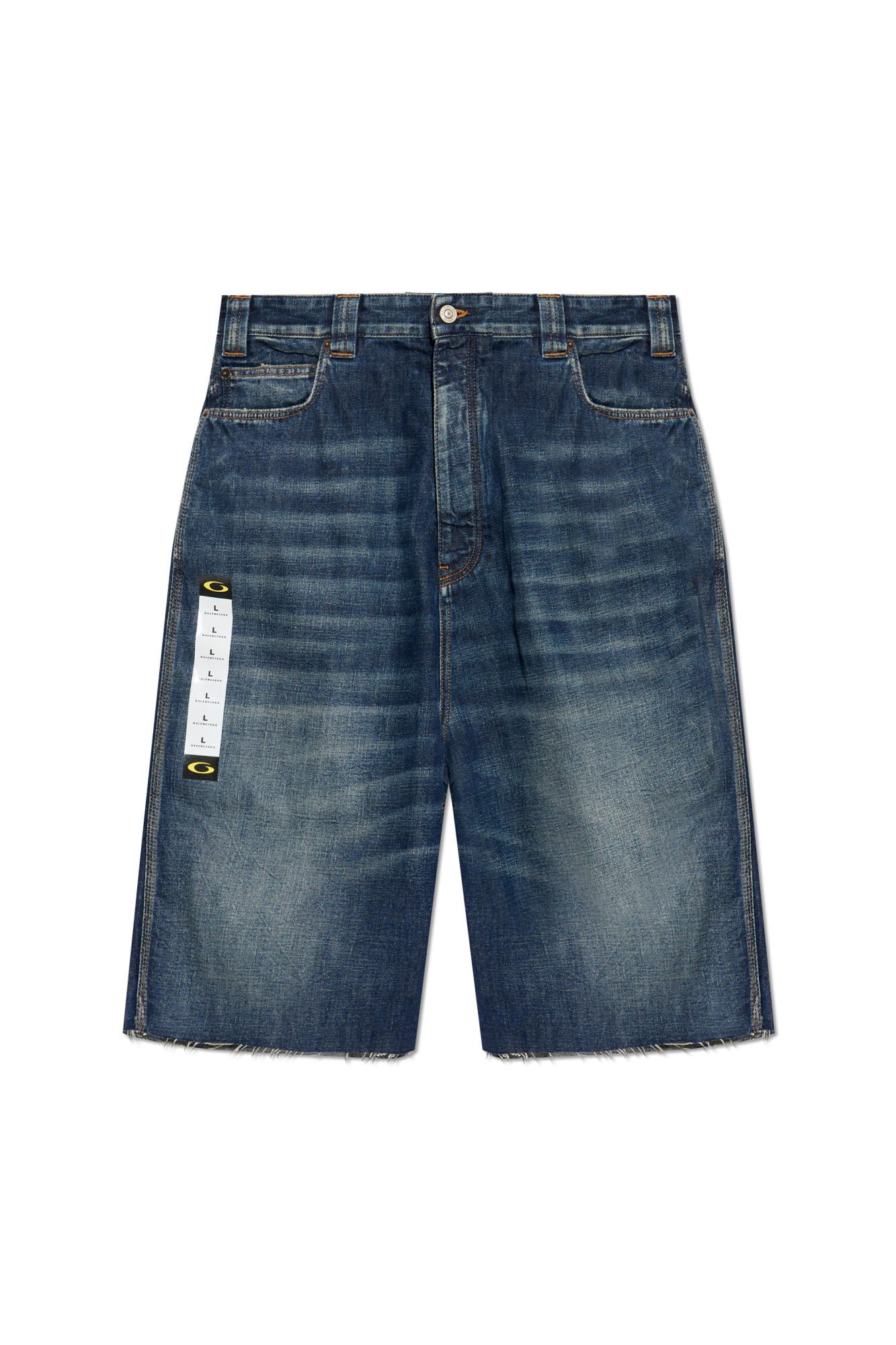 Balenciaga Szorty Jeansowe Z Logo, Mężczyźni, Granatowy