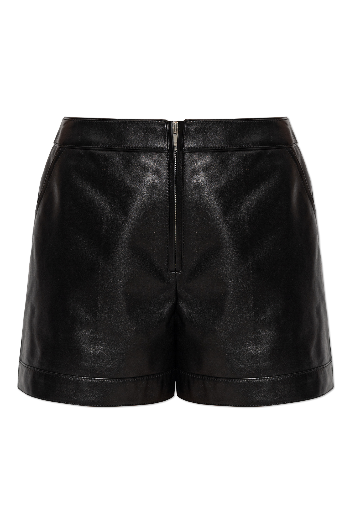 Bottega Veneta Skórzane Szorty, Kobiety, Czarny