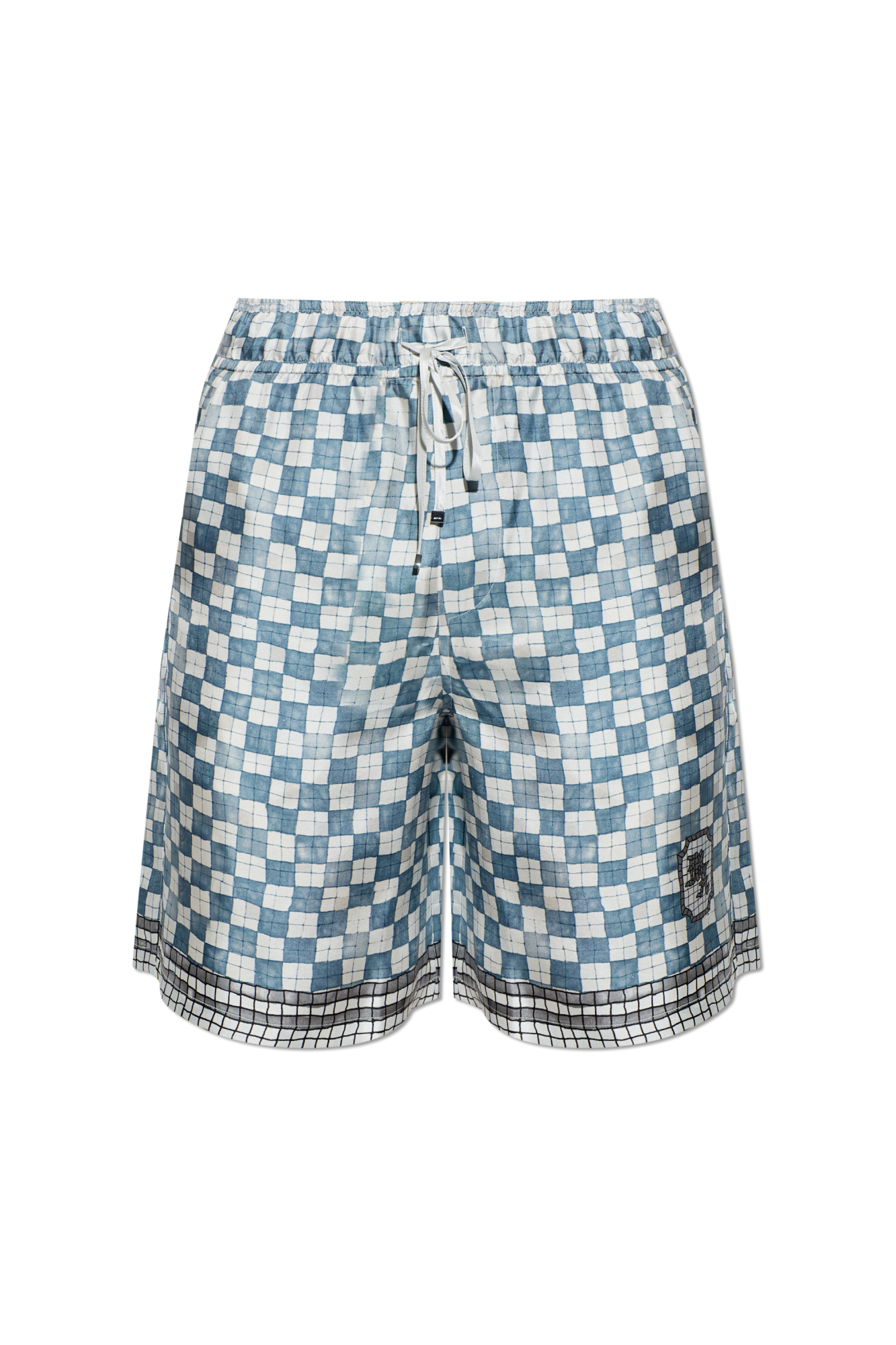 Amiri Jedwabne Szorty ‘Ma Checkered’, Mężczyźni, Szary