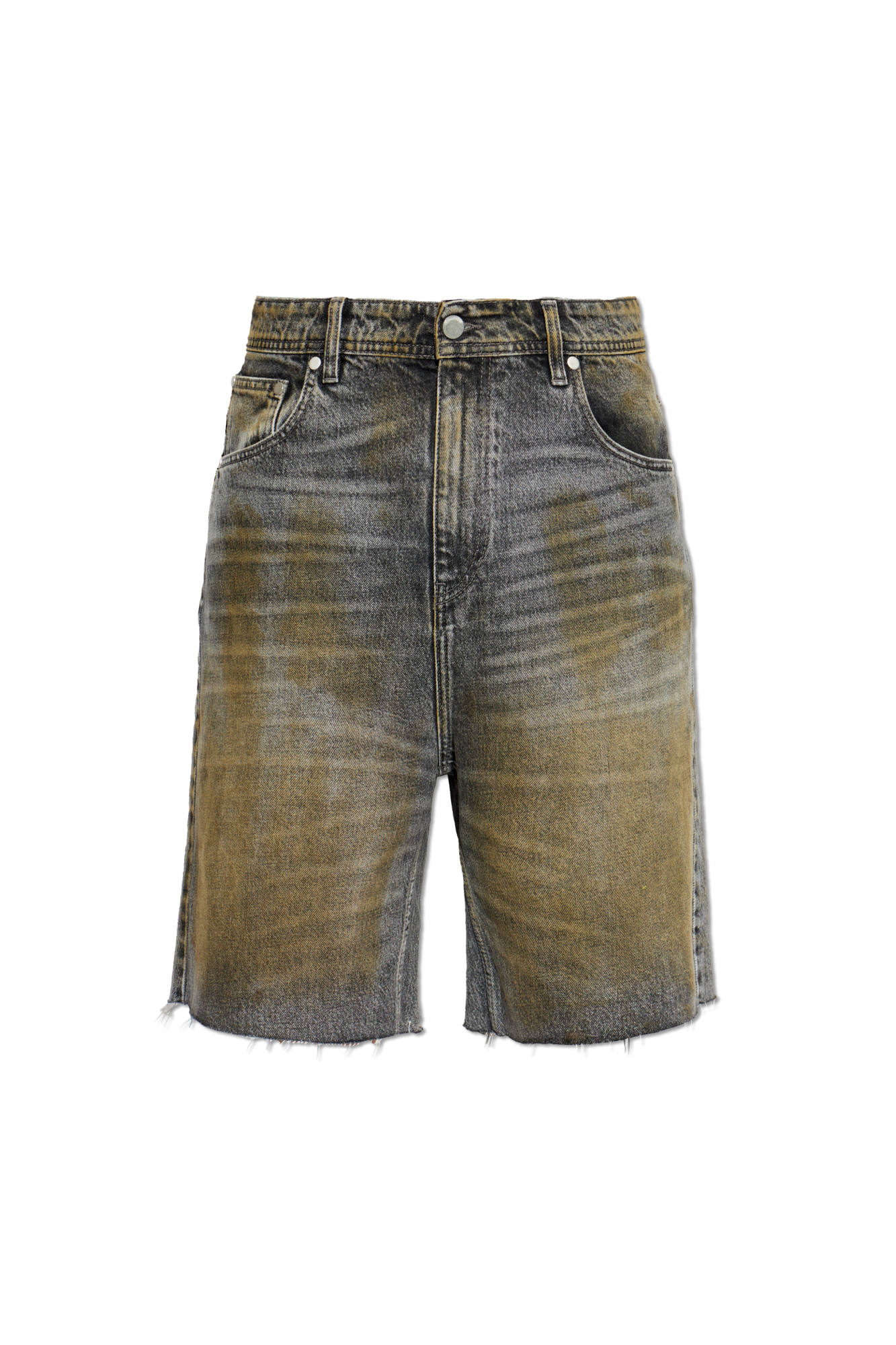 44 Label Group Jeansowe Szorty Z Efektem `vintage`, Mężczyźni, Szary