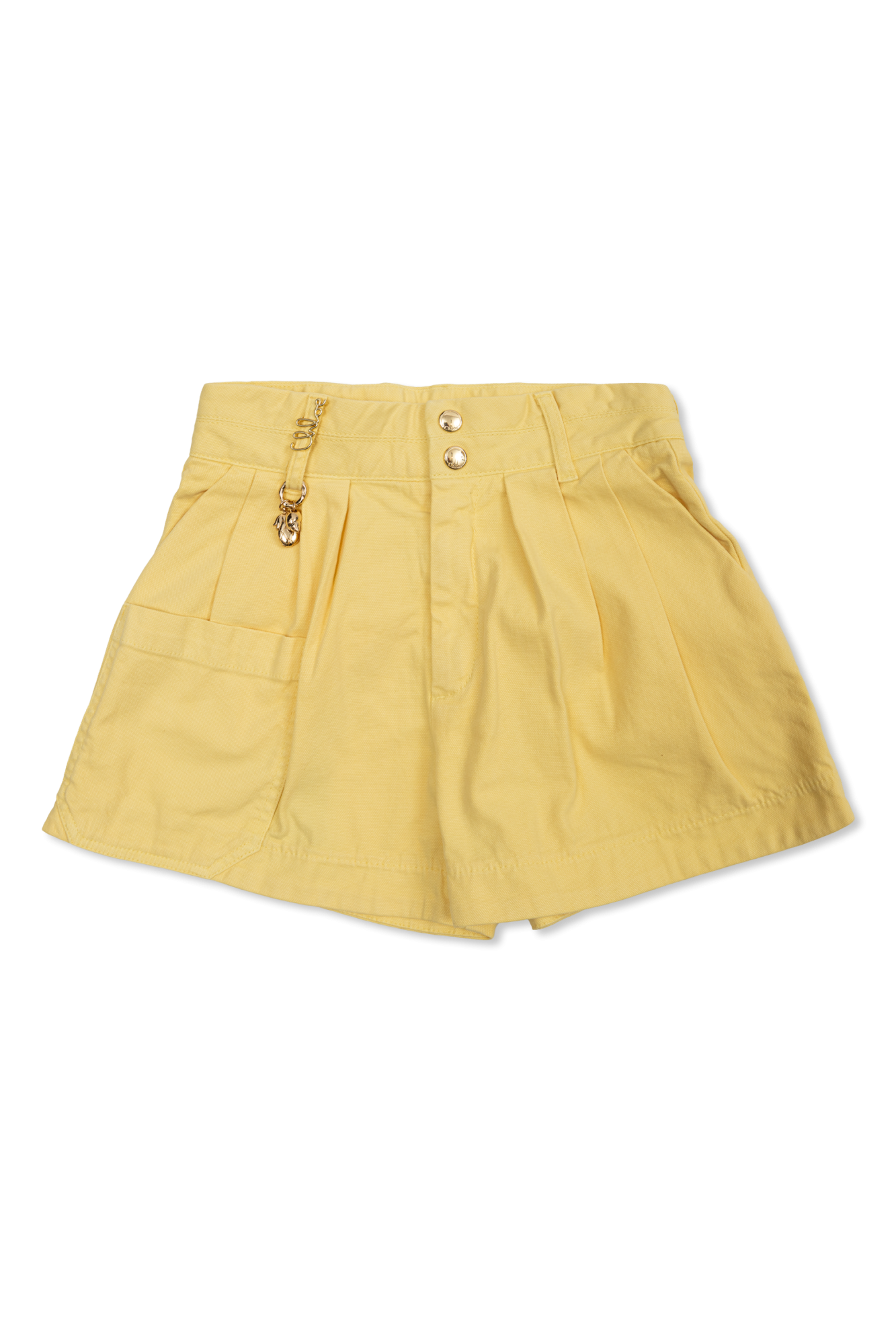 Chloé Kids Jeansowe Szorty Z Kieszeniami, Unisex, żółty