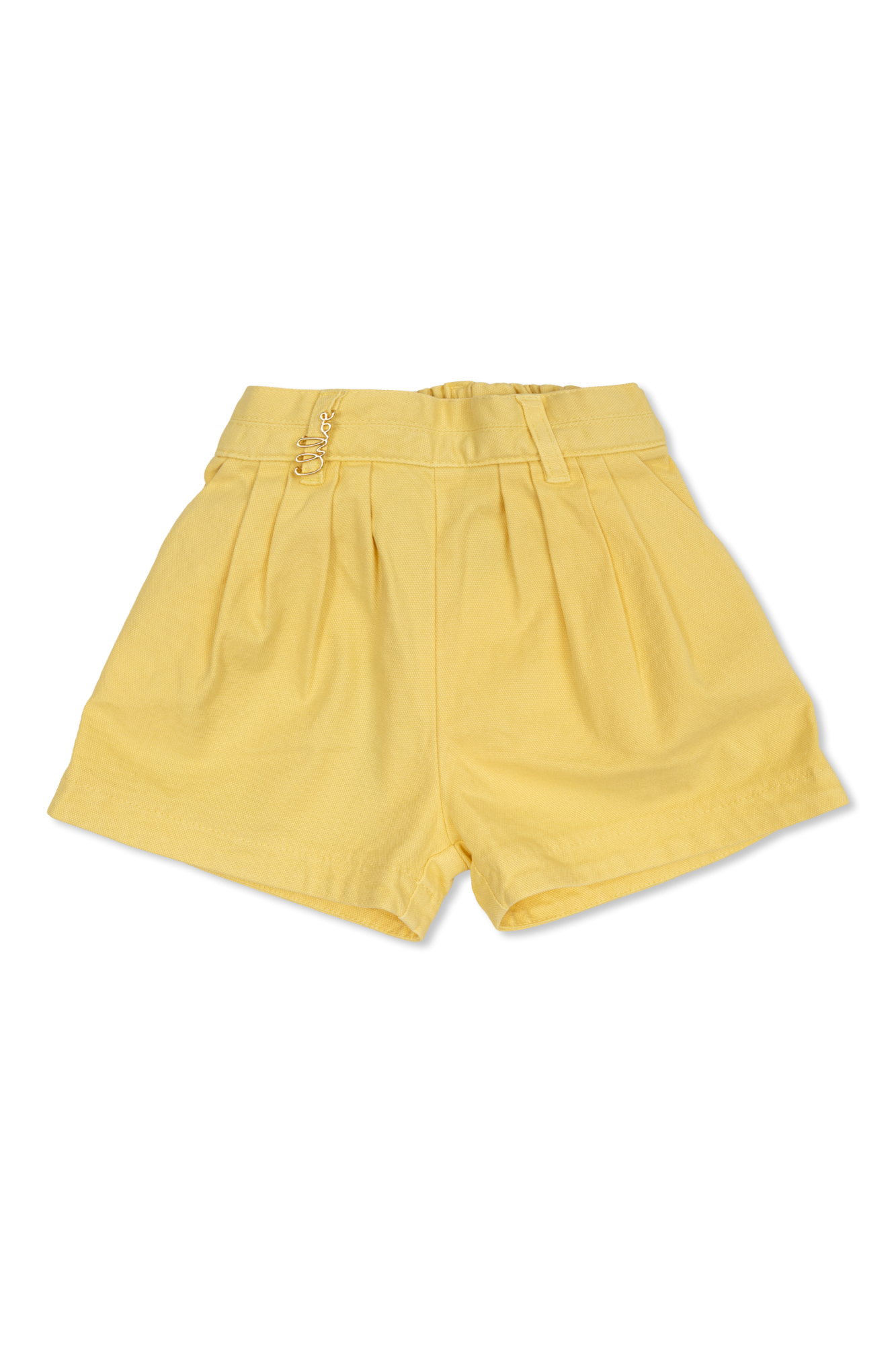 Chloé Kids Jeansowe Szorty Z Kieszeniami, Unisex, żółty