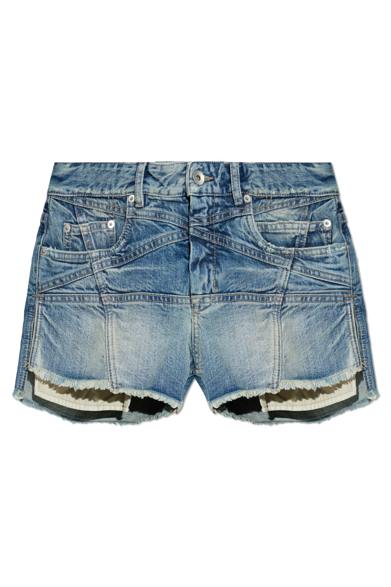 Rick Owens DRKSHDW Jeansowe Szorty Z Efektem `vintage`, Kobiety, Niebieski
