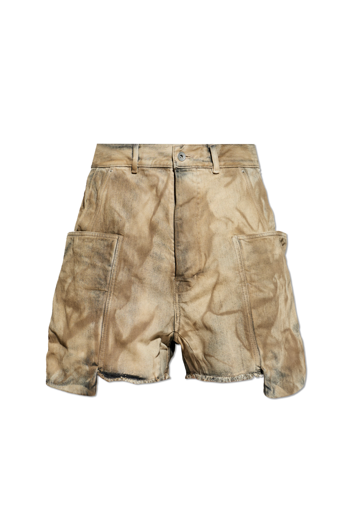 Rick Owens DRKSHDW Jeansowe Szorty Z Efektem `vintage`, Mężczyźni, Beżowy