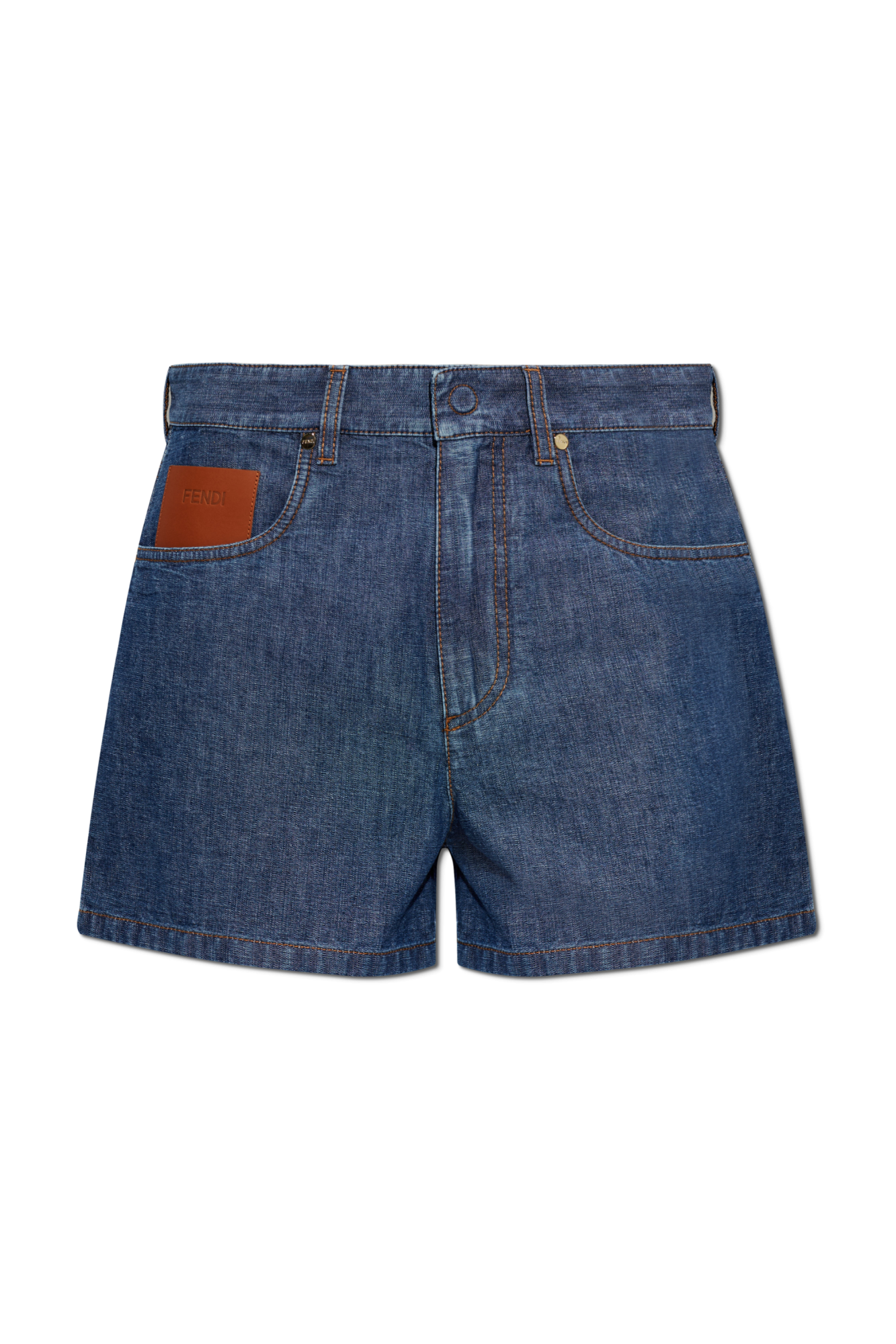 Fendi Jeansowe Szorty, Kobiety, Granatowy
