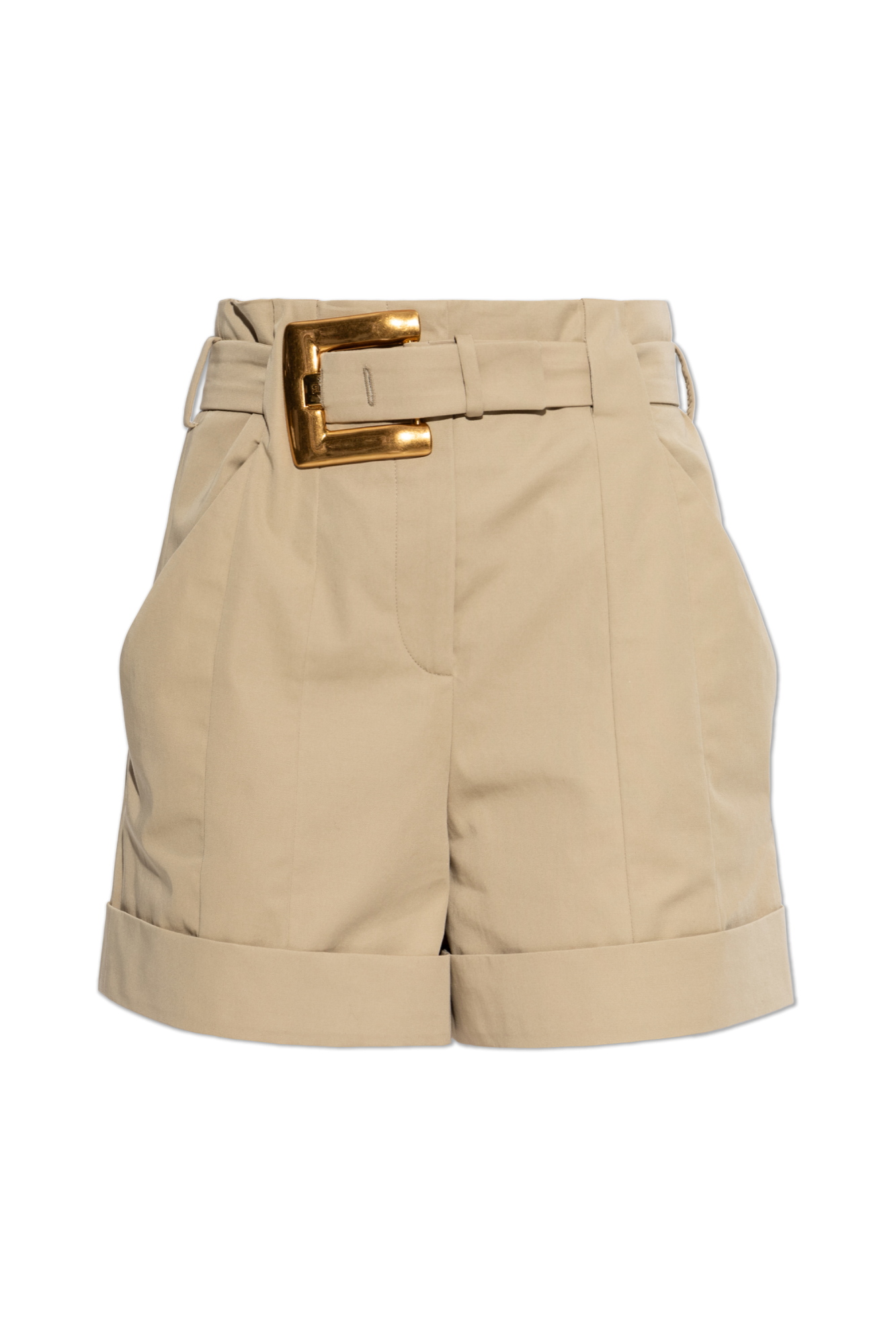 Balmain Szorty Z Paskiem, Kobiety, Beżowy