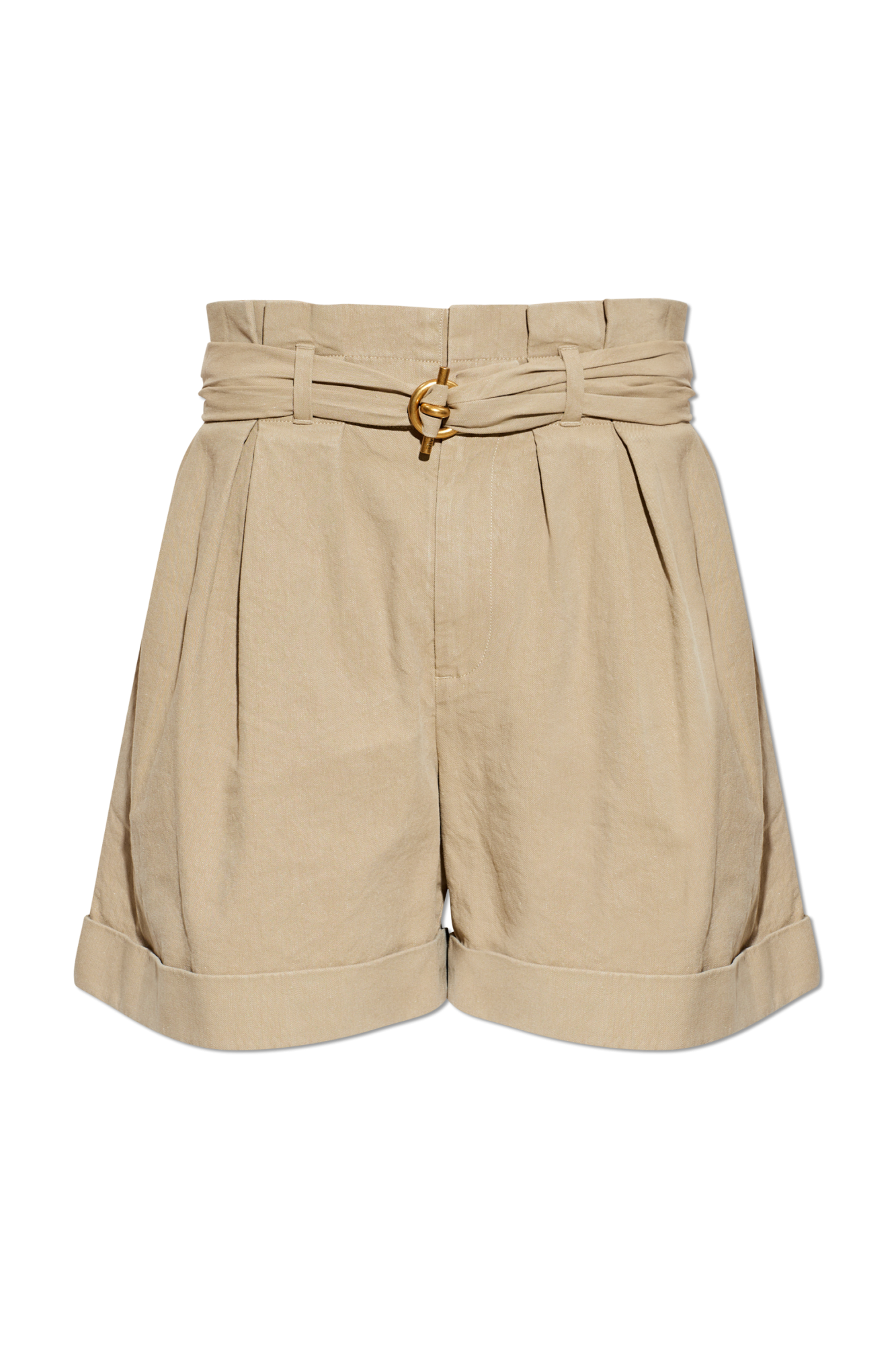 Balmain Szorty Z Paskiem, Mężczyźni, Beżowy