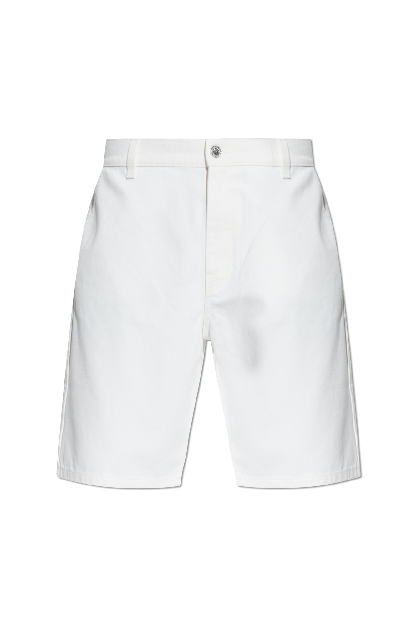 Balmain Jeansowe Szorty, Mężczyźni, Biały