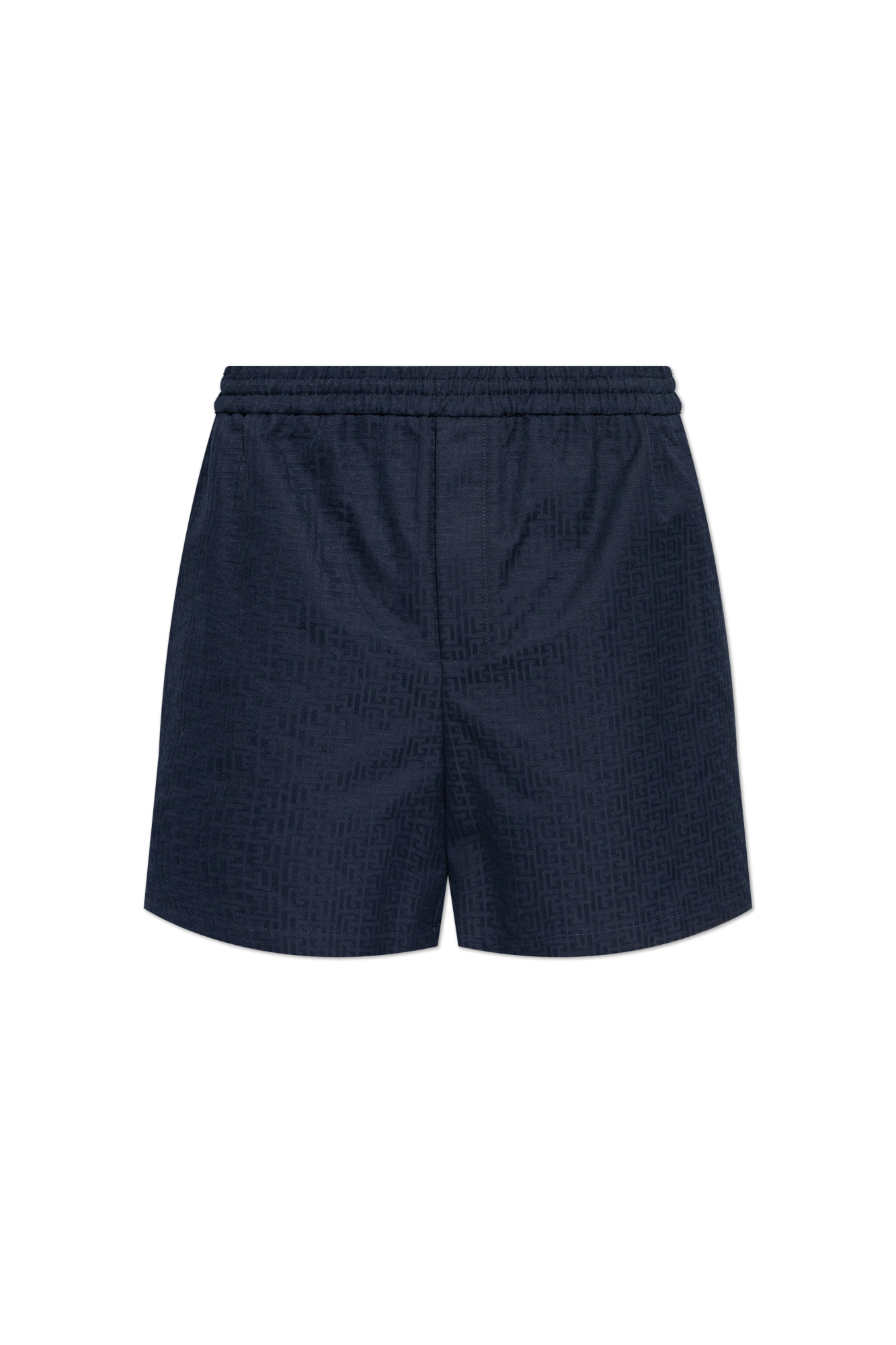Balmain Szorty Z Monogramem, Mężczyźni, Granatowy