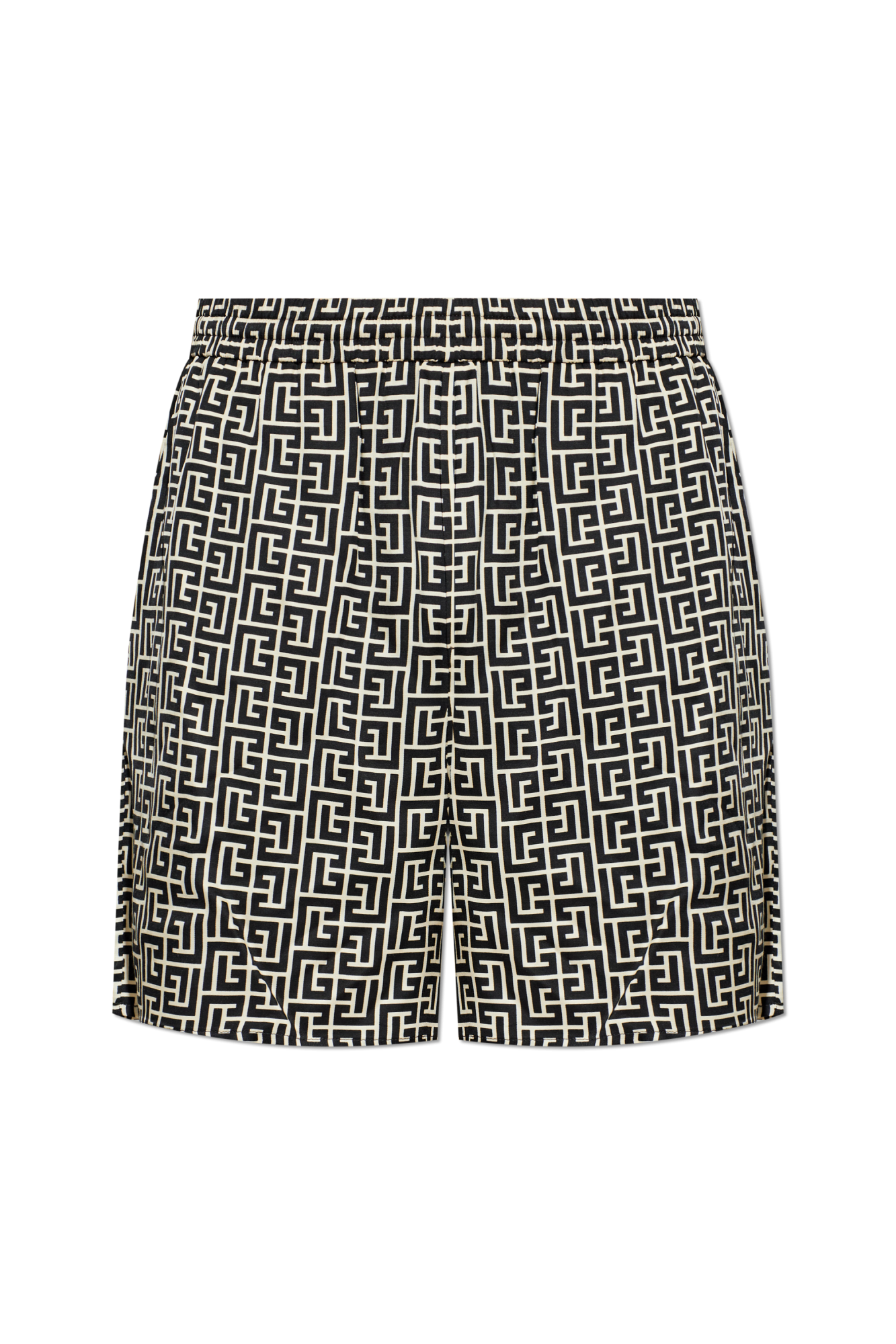 Balmain Szorty Z Monogramem, Mężczyźni, Czarny