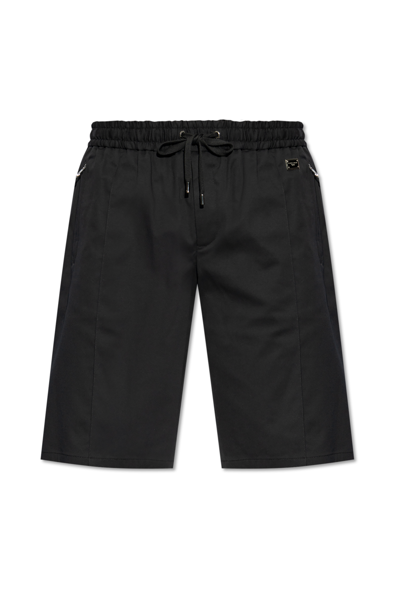 Dolce & Gabbana Bawełniane Szorty Z Logo, Mężczyźni, Czarny