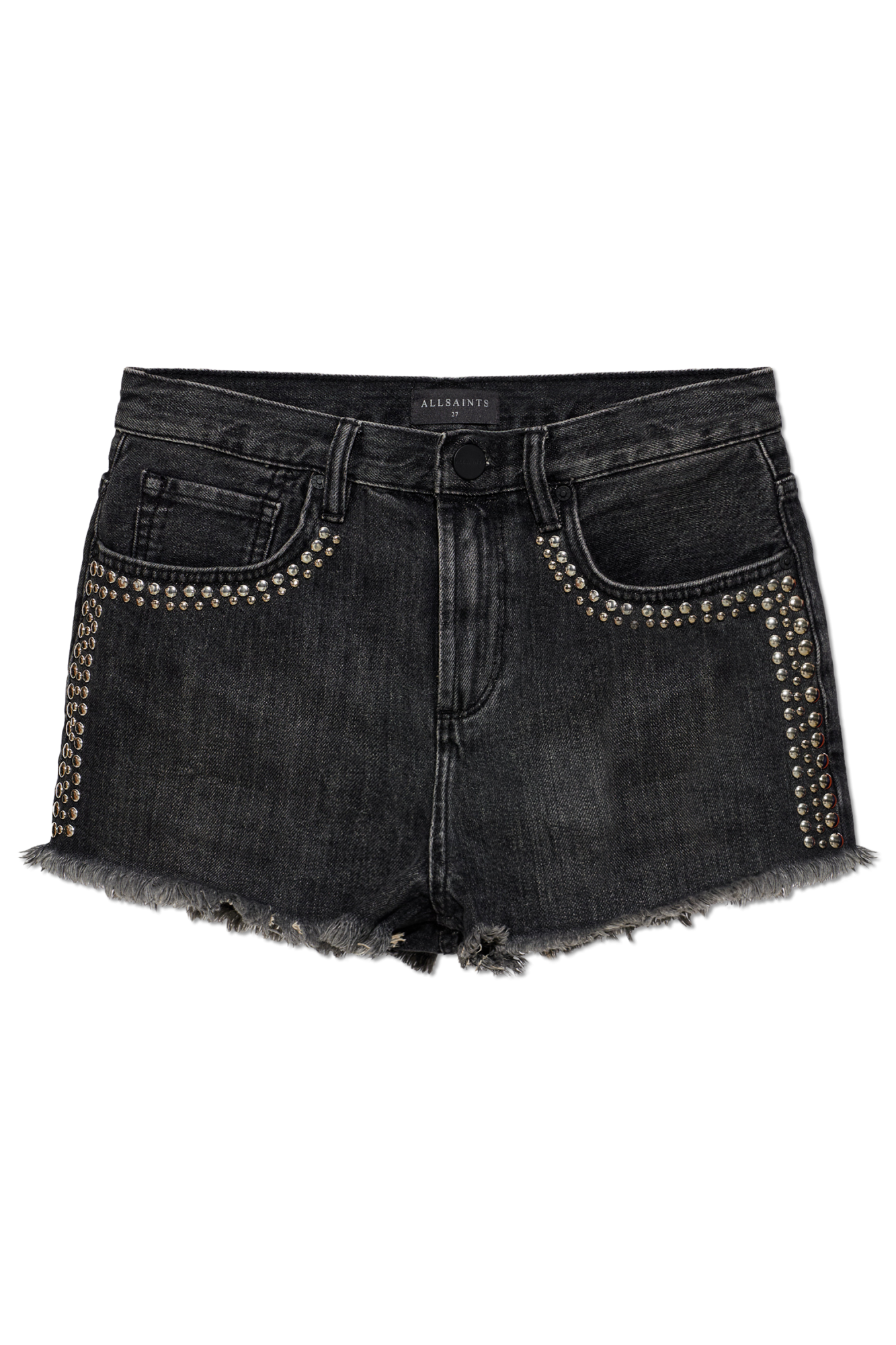 AllSaints Jeansowe Szorty ‘Heidi’, Kobiety, Czarny