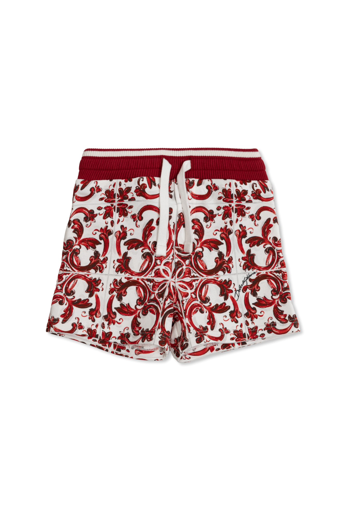 Dolce & Gabbana Kids Wzorzyste Szorty, Unisex, Czerwony